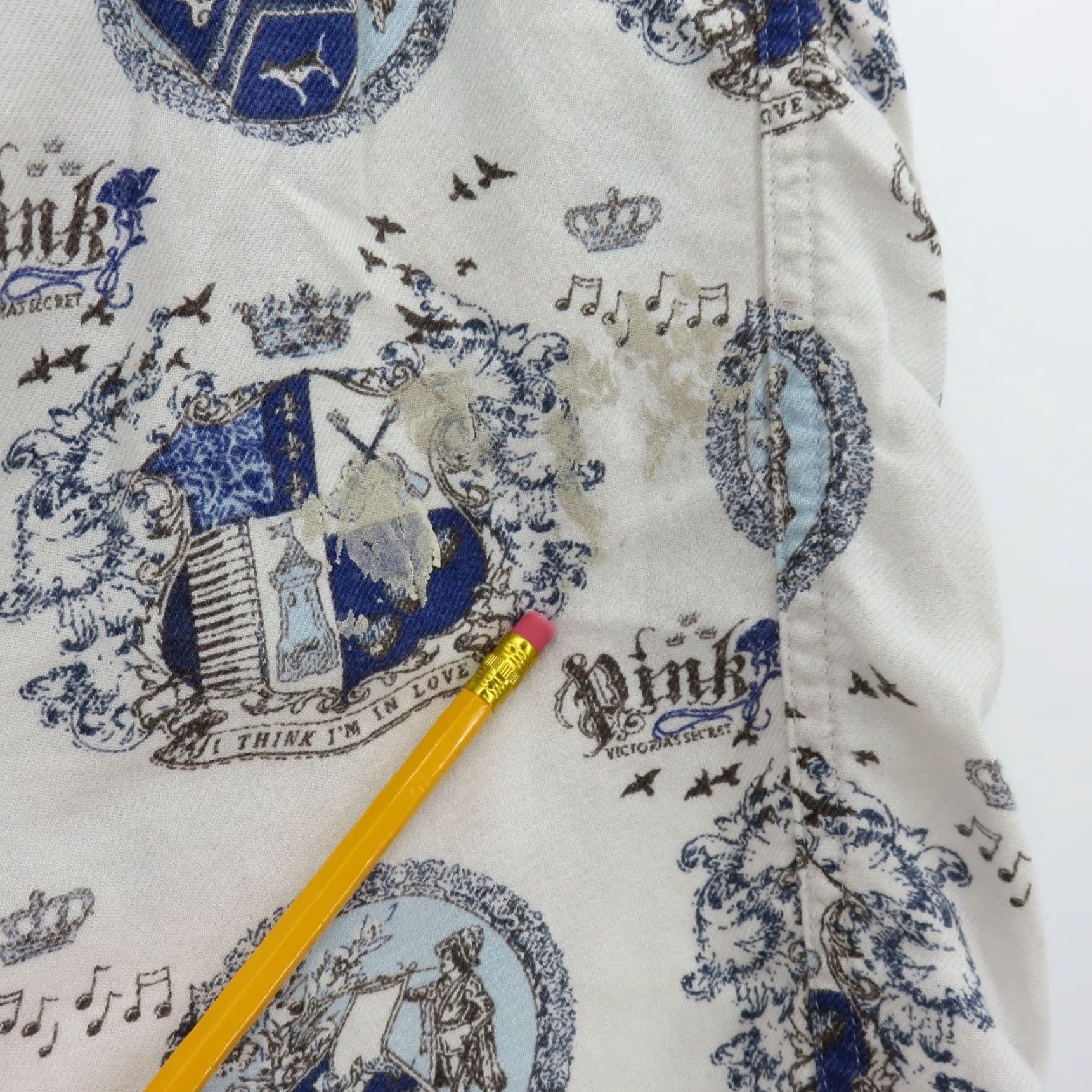 Victoria's Secret VINTAGE Victoria's Secret PINK Women Medium Pajama Pants Blue White Royal Crest Lounge Sleepwear Size 32" / US 10 / IT 46 - 6 Thumbnail