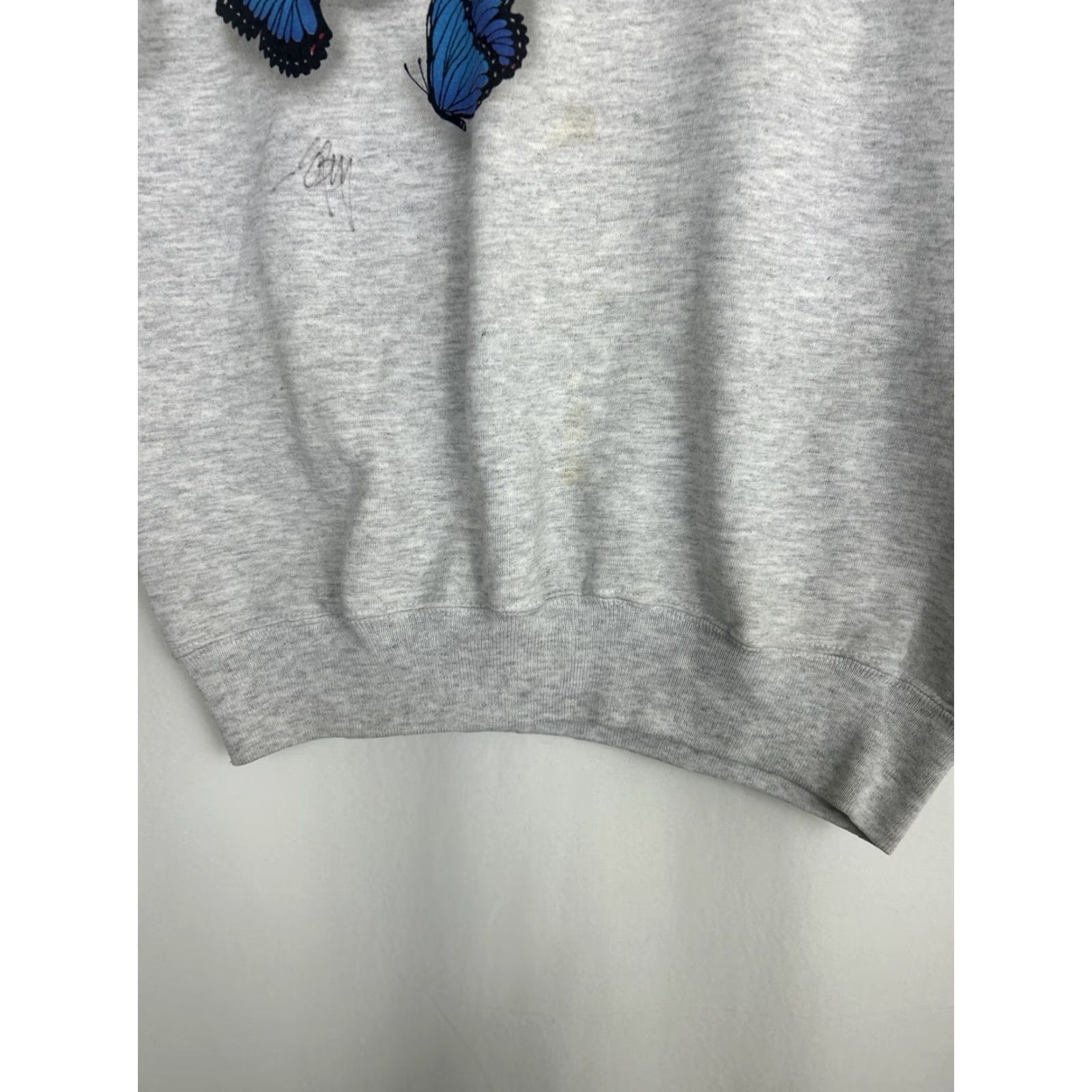 Jerzees Jerzees Womens M Gray 1/4 Zip Butterflies Pullover Sweatshirt Size M / US 6-8 / IT 42-44 - 7 Thumbnail