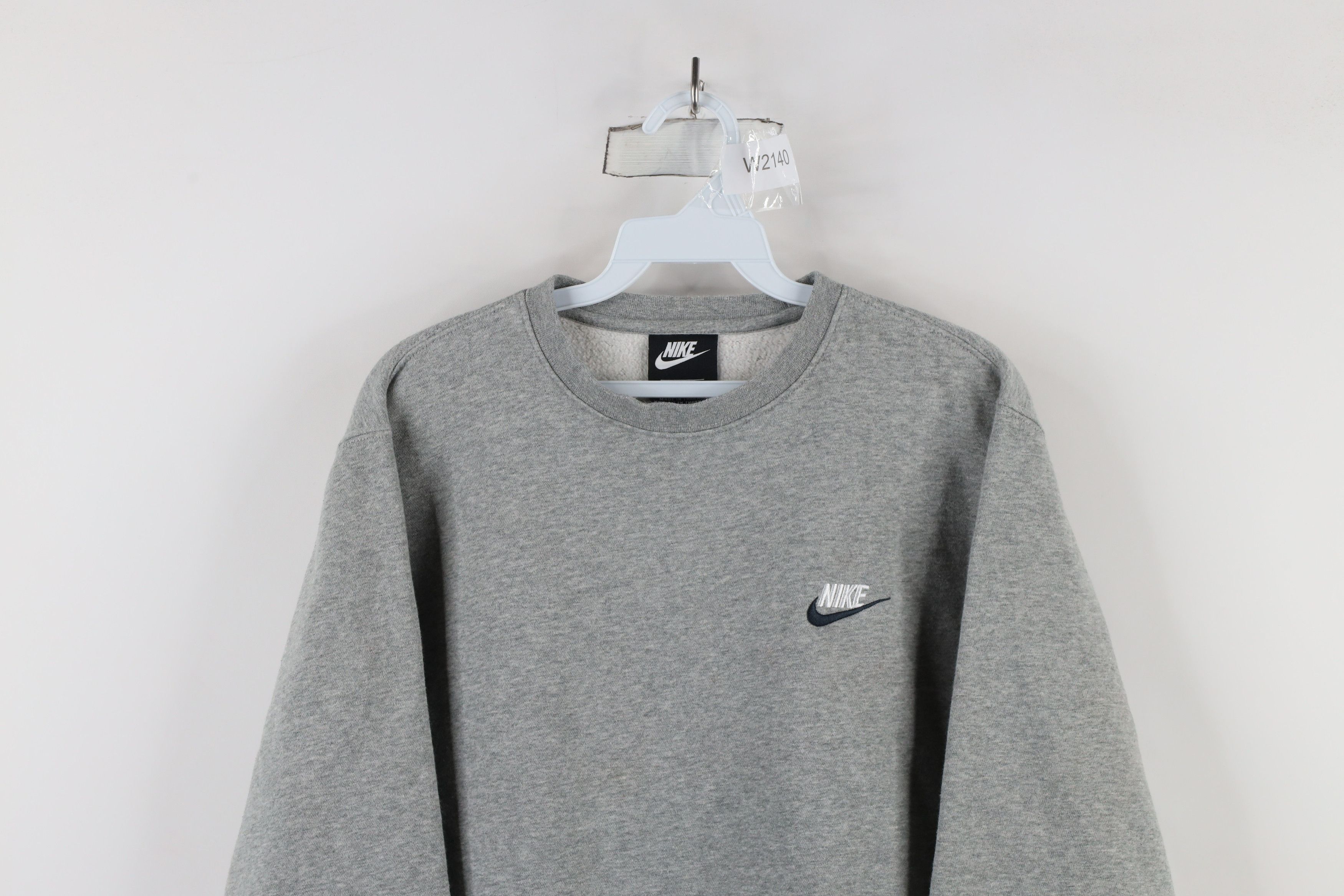 Nike × Vintage Vintage Nike Mini Swoosh Crewneck Sweatshirt Heather Gray Size US L / EU 52-54 / 3 - 2 Thumbnail