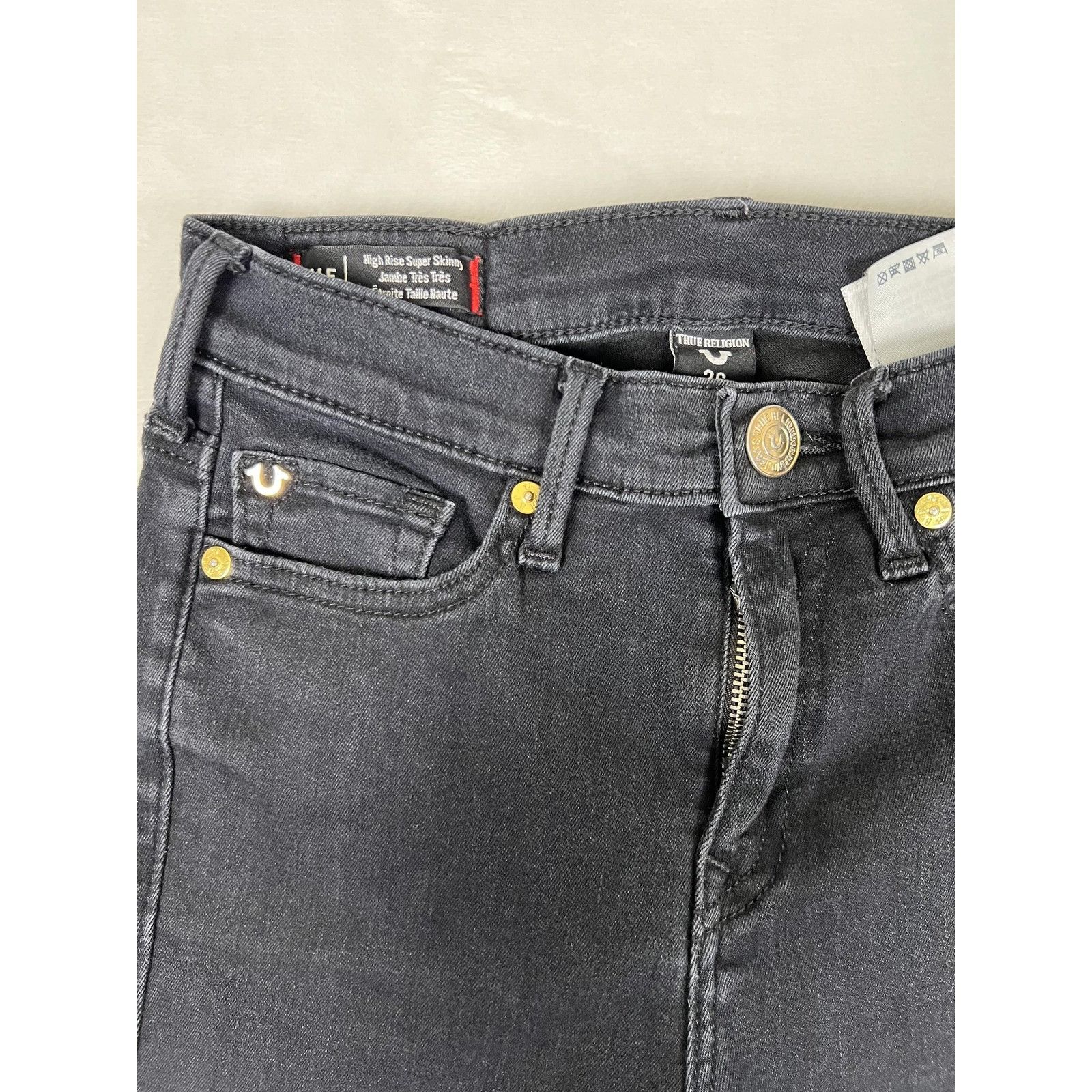 True Religion True Religion Halle Jeans Womens 26 Black High Rise Skinny Size 26" / US 2 / IT 38 - 3 Thumbnail