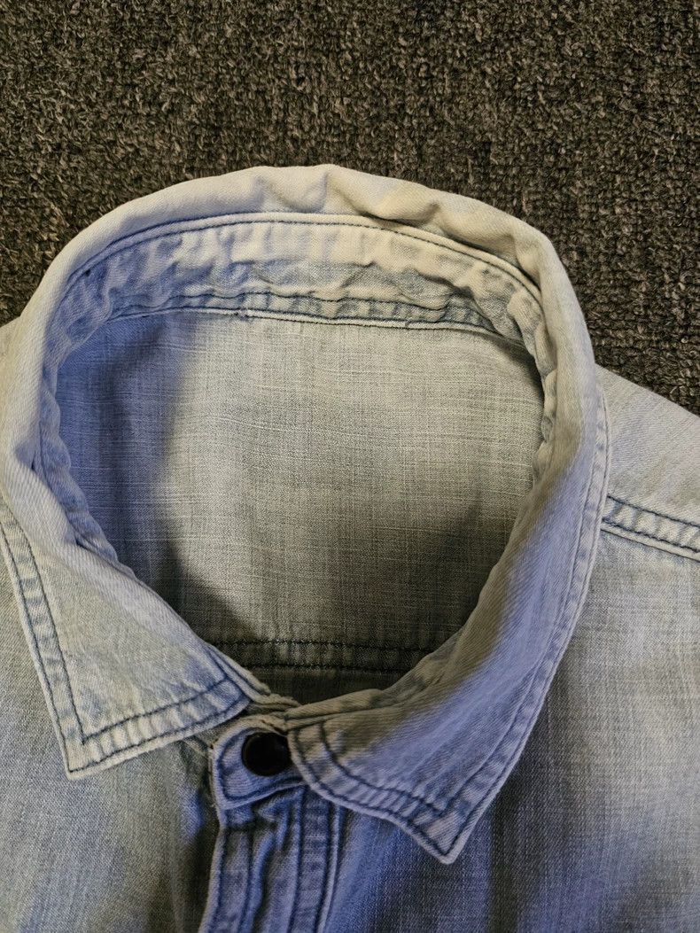Saint Laurent Paris Saint Laurent Denim Shirt with No Collar-2507 Size US L / EU 52-54 / 3 - 2 Thumbnail