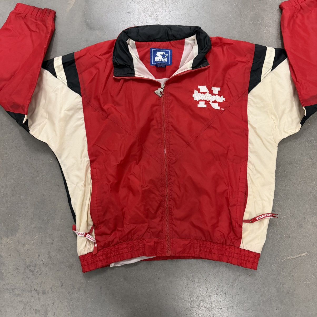 Starter Vintage Starter Nebraska Cornhuskers Full Zip Windbreaker Size US L / EU 52-54 / 3 - 2 Thumbnail