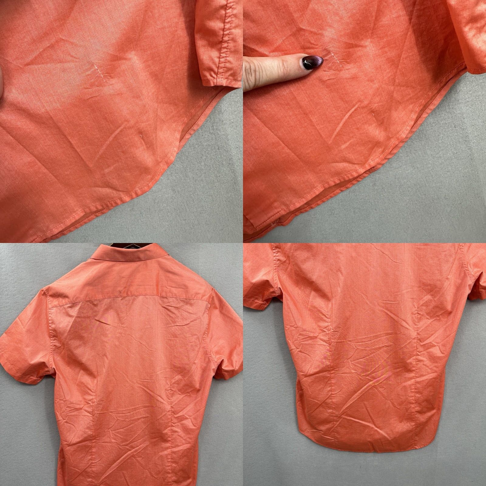 Theory THEORY Shirt Mens Large Sylvan Tailored Button Front Short Sleeve Coral Preppy Size US M / EU 48-50 / 2 - 8 Thumbnail