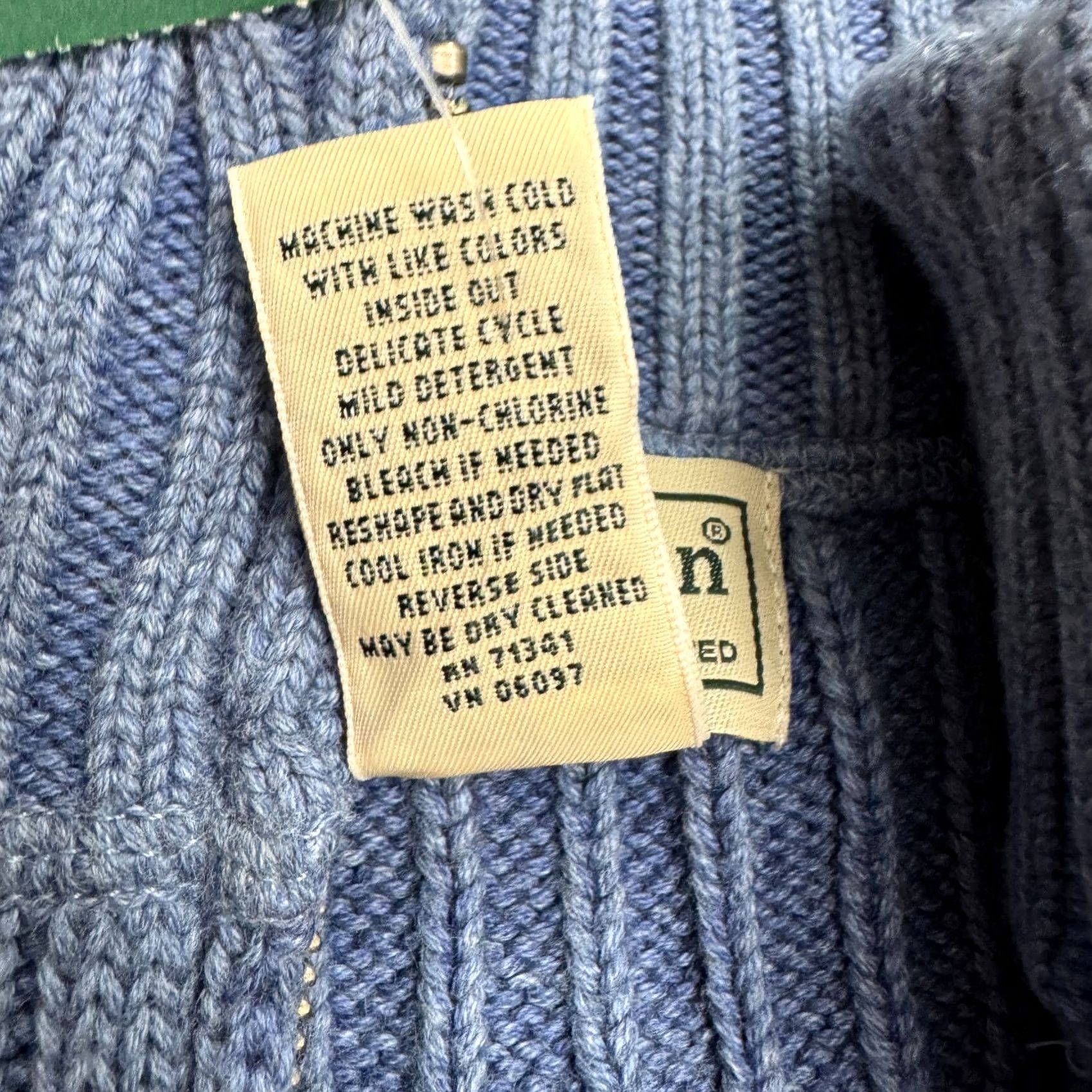 Vintage L.L. Bean Fisherman 1/4 Zip Pullover Sweater Mens XL Blue Cotton Mock Neck NWT Size US XL / EU 56 / 4 - 6 Thumbnail