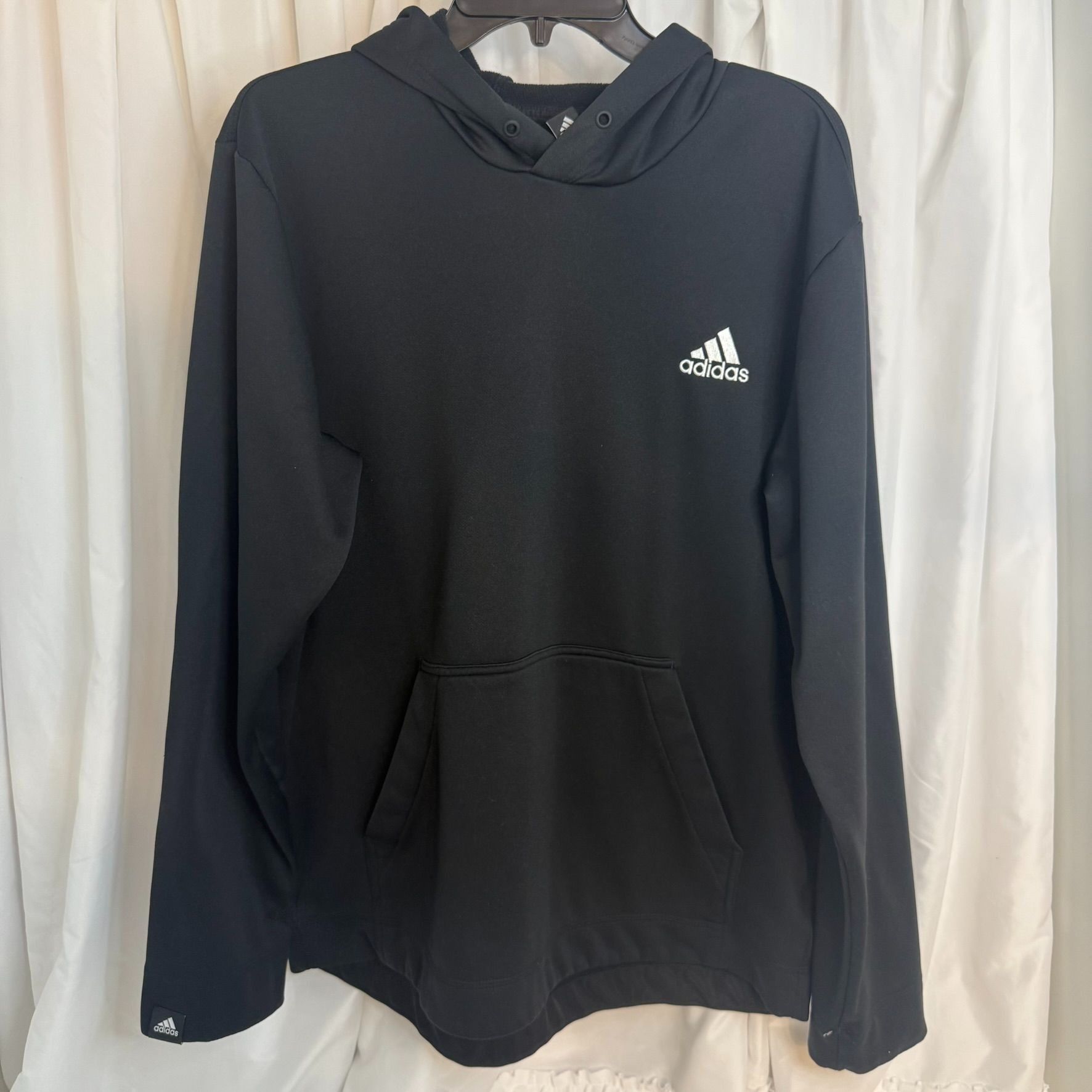 Adidas Adidas Black Pullover Hoodie Sweatshirt Mens Large Kangaroo Size US L / EU 52-54 / 3 - 2 Thumbnail