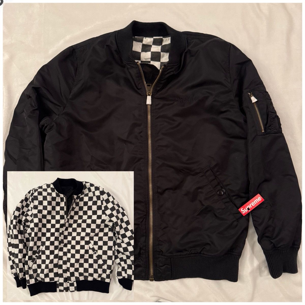 Supreme Supreme Reversible Checkered Ma-1 Bomber SS16 sz medium