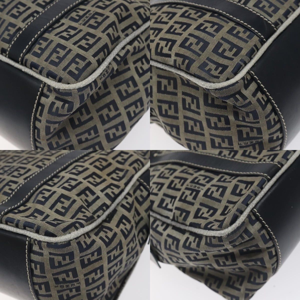 Fendi FENDI Zucchino Canvas Hand Bag Navy Silver Size ONE SIZE - 10 Thumbnail