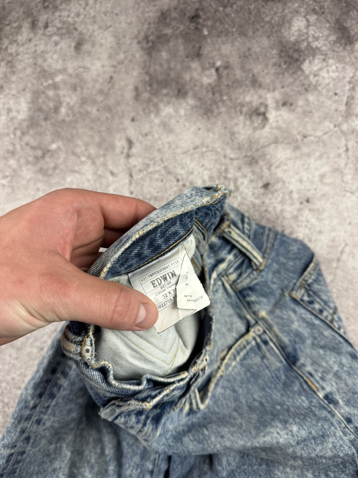 Edwin VINTAGE EDWIN WASHED DISTRESSED BAGGY SELVEDGE JAPANESSE Size US 32 / EU 48 - 10 Thumbnail