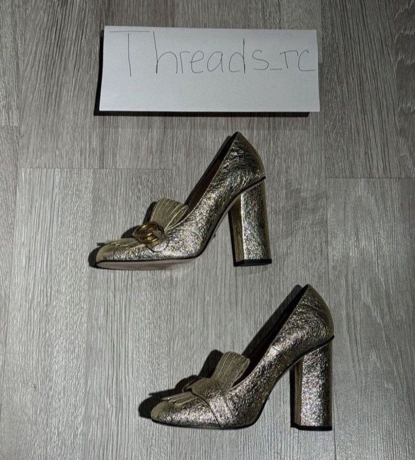 Gucci Gucci Marmont Gold Loafer Pump Size US 7.5 / IT 37.5 - 4 Thumbnail