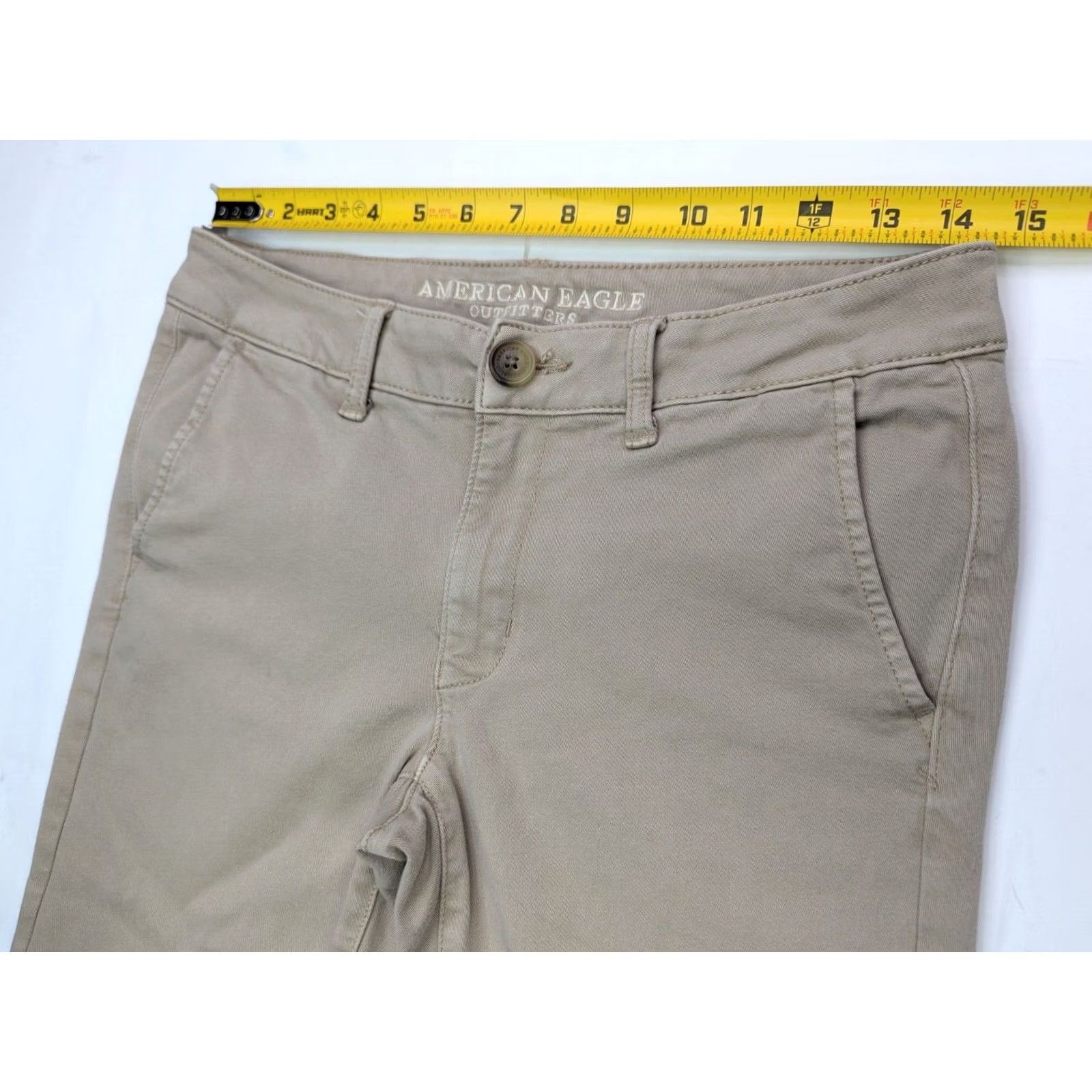 American Eagle Outfitters American Eagle Outfitters Jeans Women 6 Beige 29x31 Stretch Skinny Denim 5-Pocket mid rise 90s AEO Skinny Size 28" / US 6 / IT 42 - 7 Thumbnail