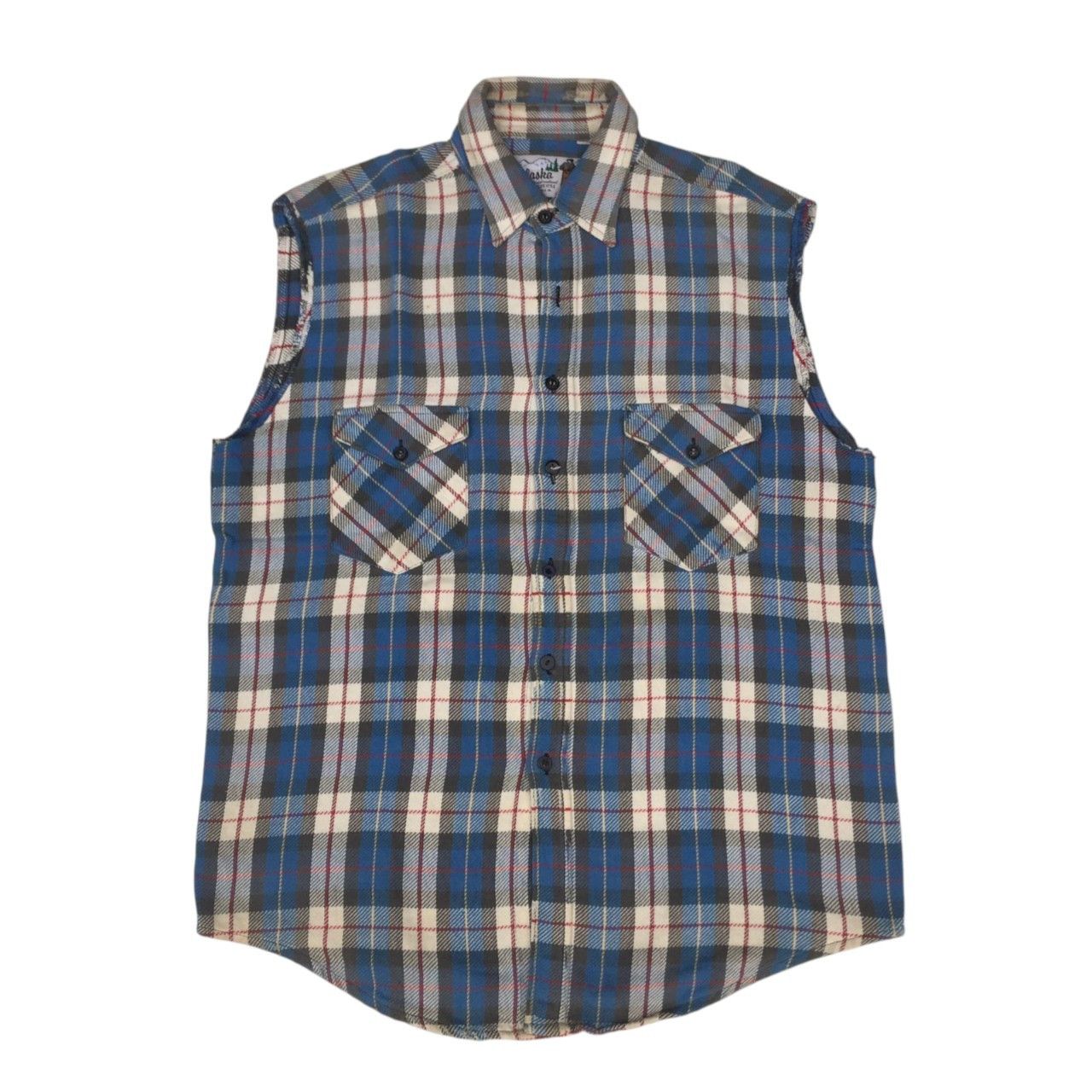 Levi's × Levi's Vintage Clothing × Vintage Vintage 90s Levi's Alaska Sleeveless Plaid Outdoor Shirts Size US L / EU 52-54 / 3 - 1 Thumbnail