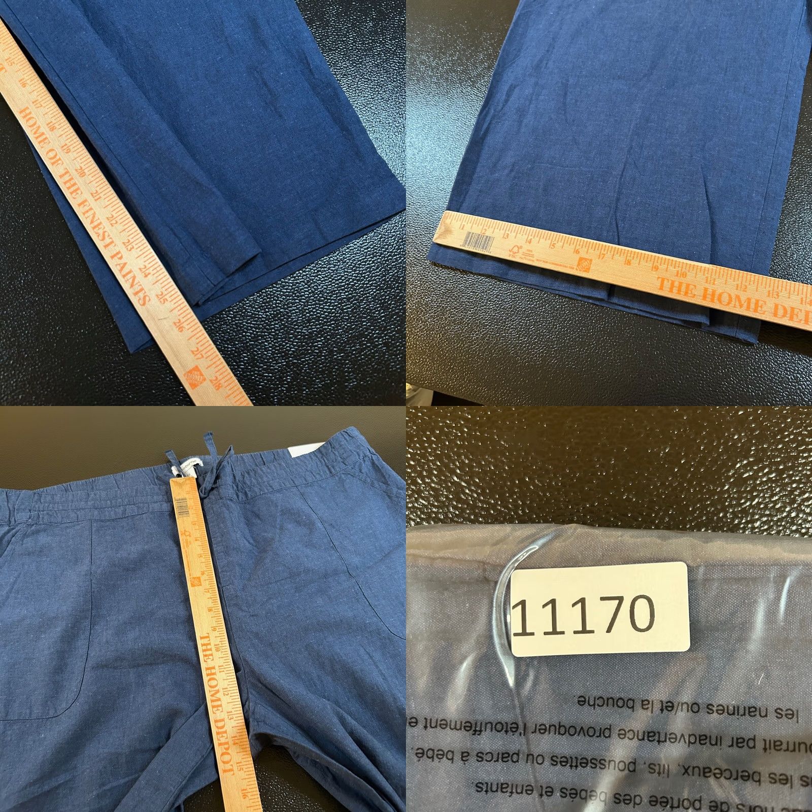 Liz Claiborne Liz Claiborne Pants Wide-Leg Crop Lounge Drawstring Blue Womens 0X 44x26" NWT Size 40" / US 18 - 8 Thumbnail