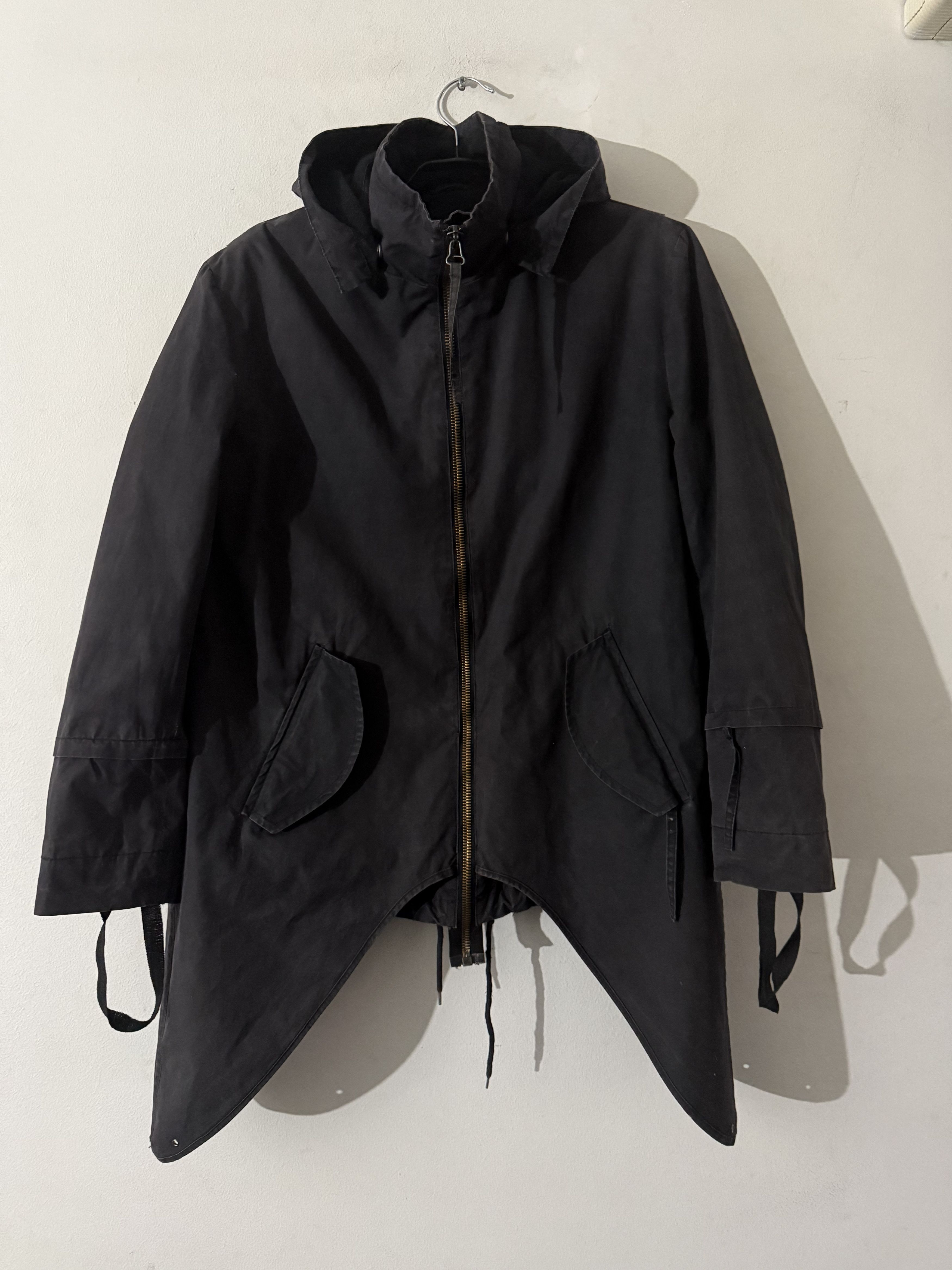 Helmut Lang Rare Asymmetric "Swallowtail" Hooded Parka Size US M / EU 48-50 / 2 - 2 Thumbnail