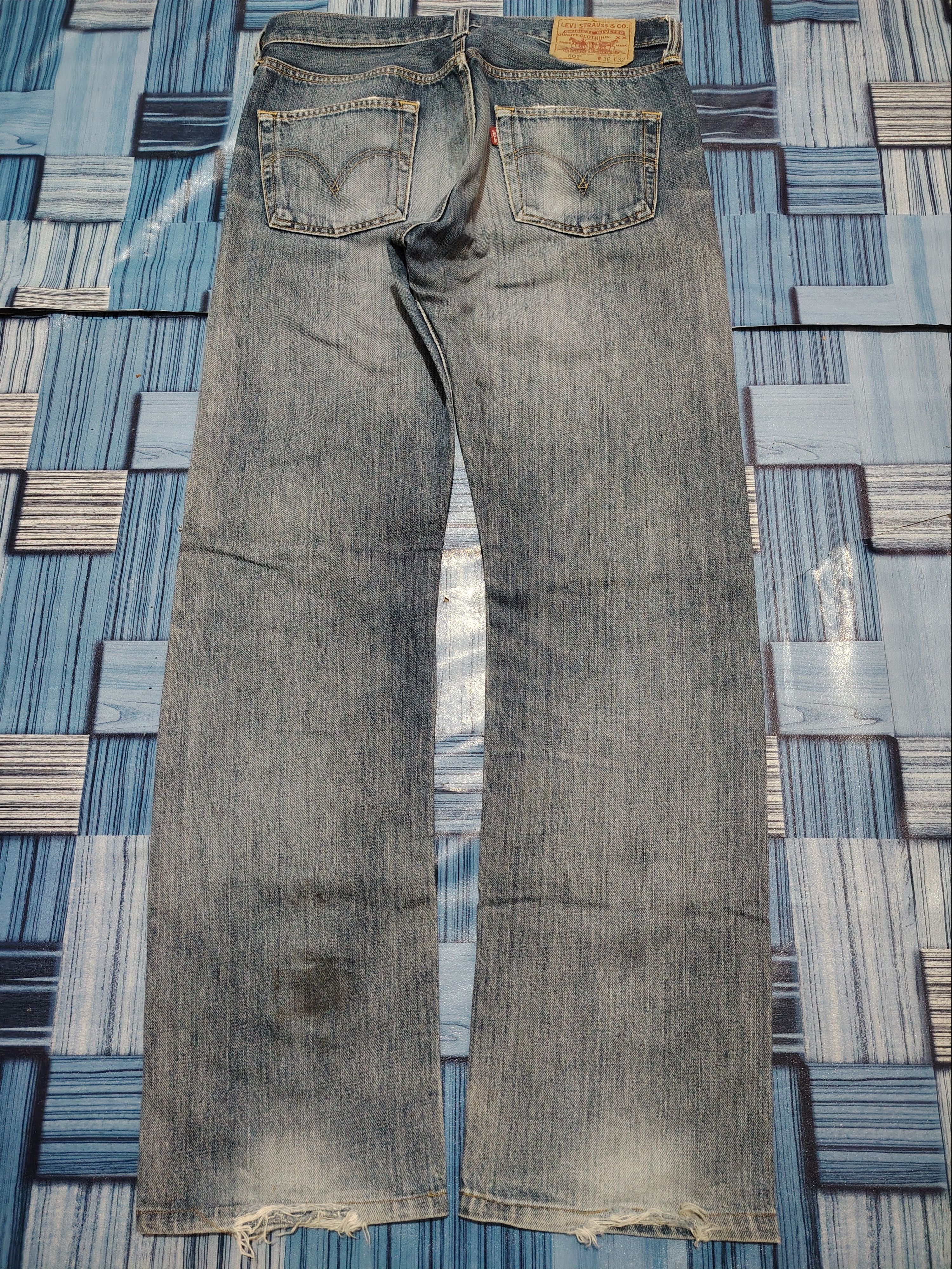 Levi's ⚡️Ripped⚡️Vintage Levi’s 501 Blue Washed Distressed Jeans Size US 32 / EU 48 - 14 Thumbnail