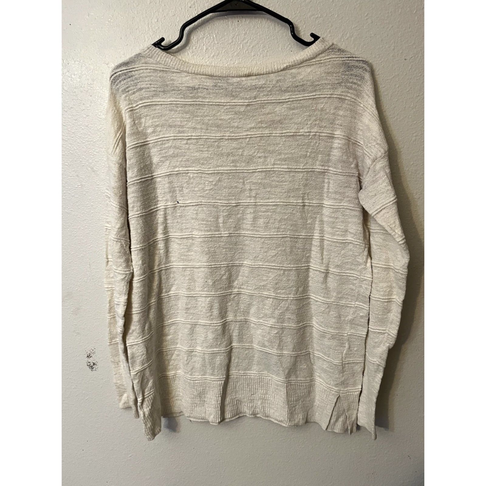 Loft LOFT Sweater Pullover Womens XS Ivory Long Sleeve Round Neck knit Cotton Regular City Classic Preppy Modern Casual Workwear Mens Women Girls Size XS / US 0-2 / IT 36-38 - 2 Thumbnail