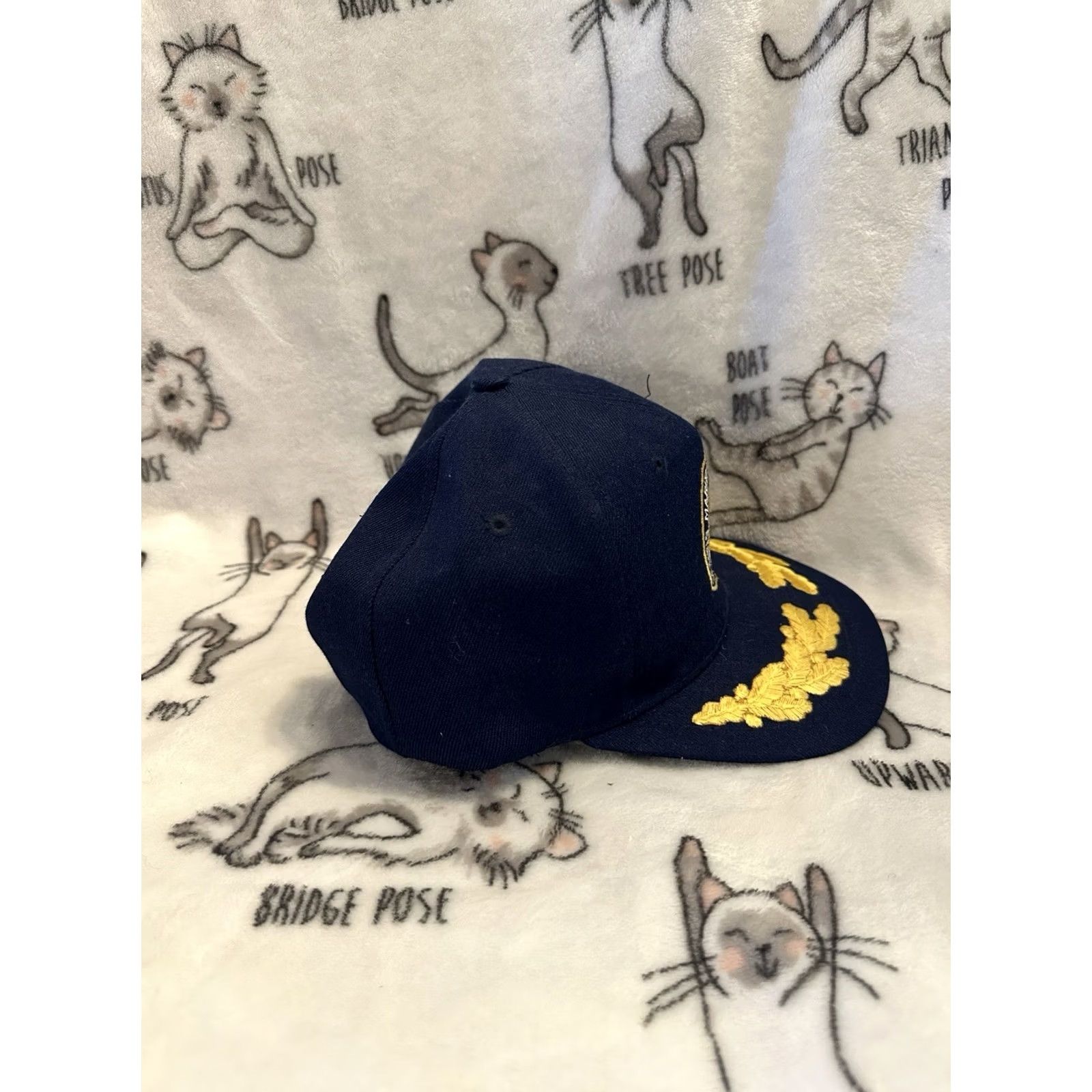 Vintage VINTAGE SUNY Maritime College Gold Leaf SnapBack Hat Navy Blue Navy Blue SnapBack Hat Mens Cap US College Retro 80s 90s Size ONE SIZE - 2 Thumbnail