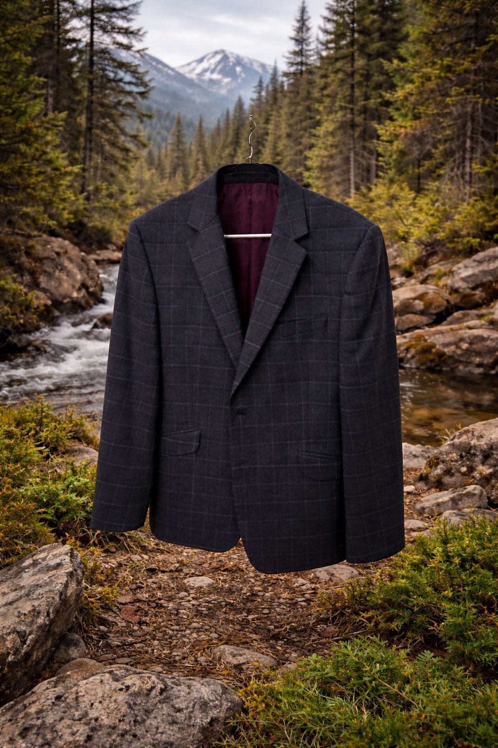 Other Baroni Windowpane Wool Sport Coat – 42R Size 42R - 1 Thumbnail
