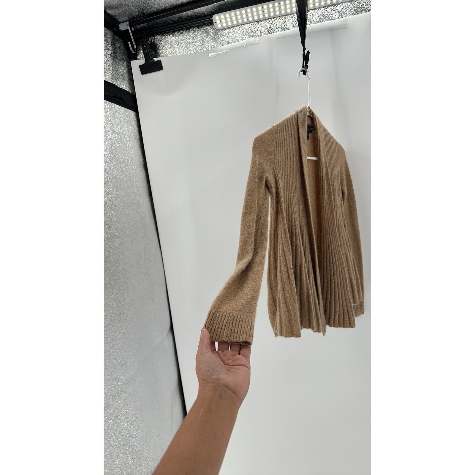 Other Charter Club Cashmere Ribbed Draped Tan Cardigan Sweater Size XS / US 0-2 / IT 36-38 - 5 Thumbnail