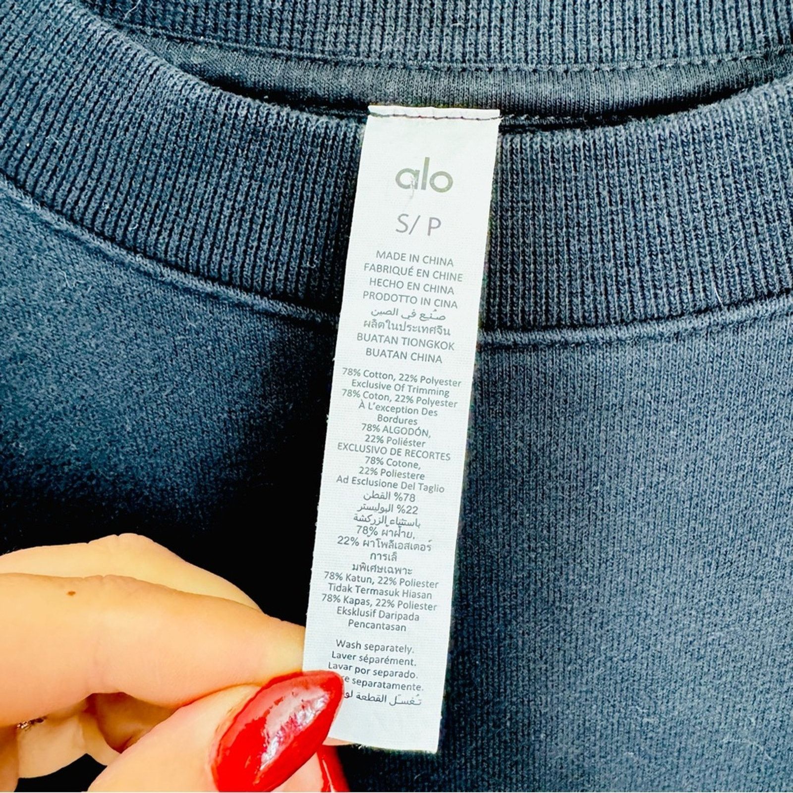 Alo Yoga ALO YOGA Black Chill Crew Neck Pullover $128 Sweatshirt Top Size S / US 4 / IT 40 - 4 Thumbnail