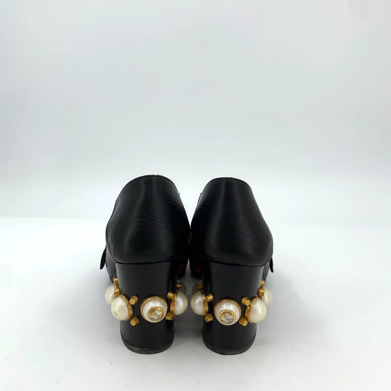 Gucci Gucci Black High Heel Shoes with Pearl Detail-2506 Size US 7 / IT 37 - 4 Thumbnail