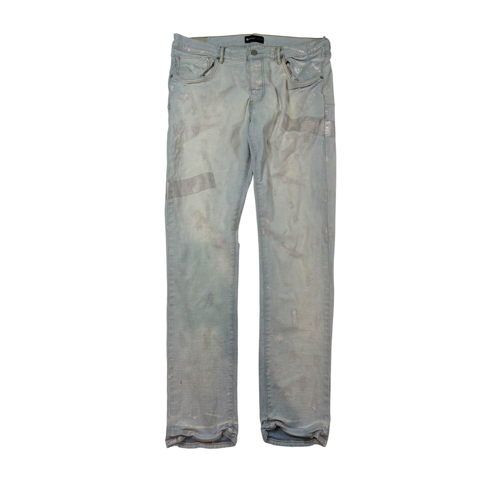 Purple Brand Purple Brand 'Paint Drip' Light Wash Jeans Size US 36 / EU 52 - 1 Thumbnail