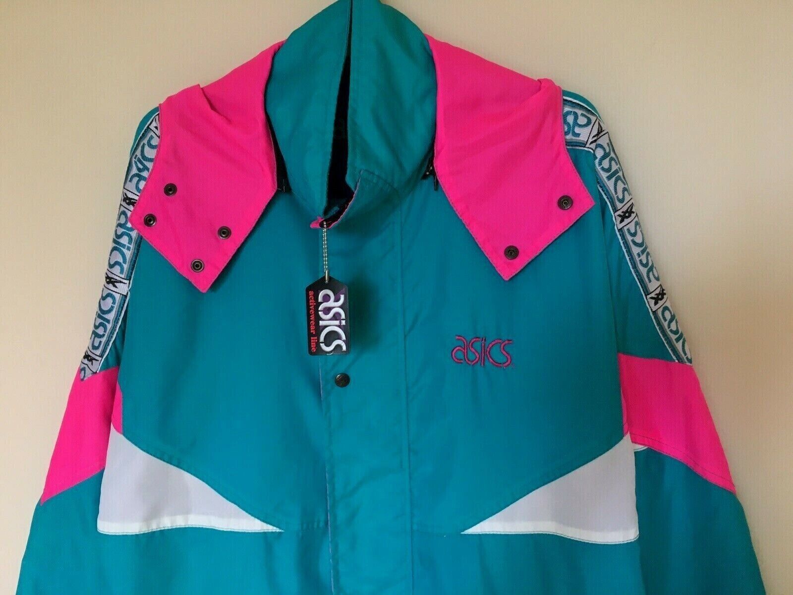 Asics VINTAGE ASICS JACKET MENS NYLON 1990s Italy 90s BLOKE RAVE Size US S / EU 44-46 / 1 - 8 Thumbnail