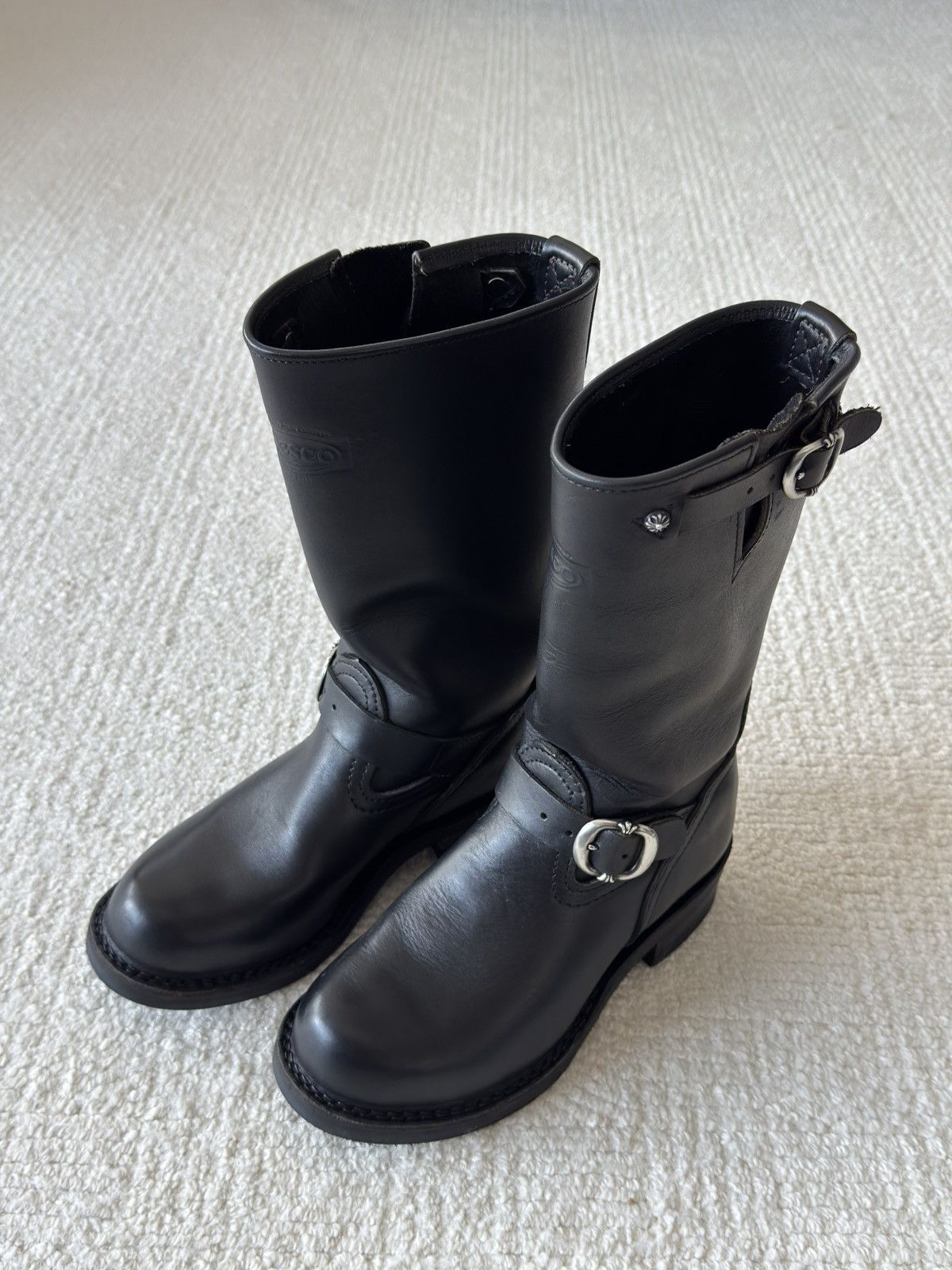 Chrome Hearts x Wesco Black Engineer Leather Boots