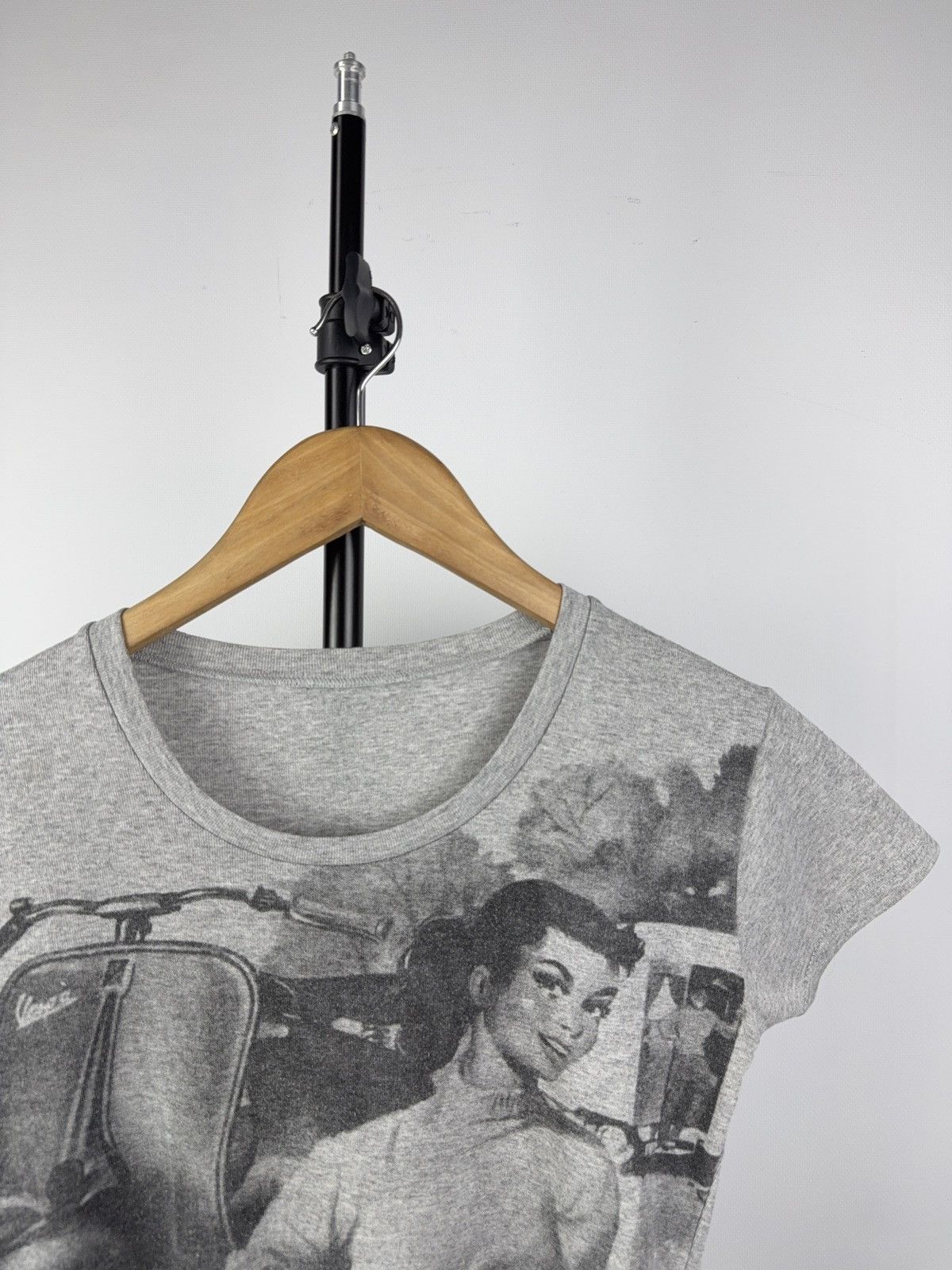 Vintage Retro Pin-Up Girl Scooter Tee – 50s Aesthetic Print Y2K Size S / US 4 / IT 40 - 2 Thumbnail