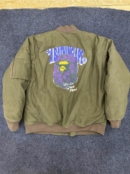 Bape Bape Military Green MA-1 Bomber Jacket Size US L / EU 52-54 / 3 - 2 Thumbnail