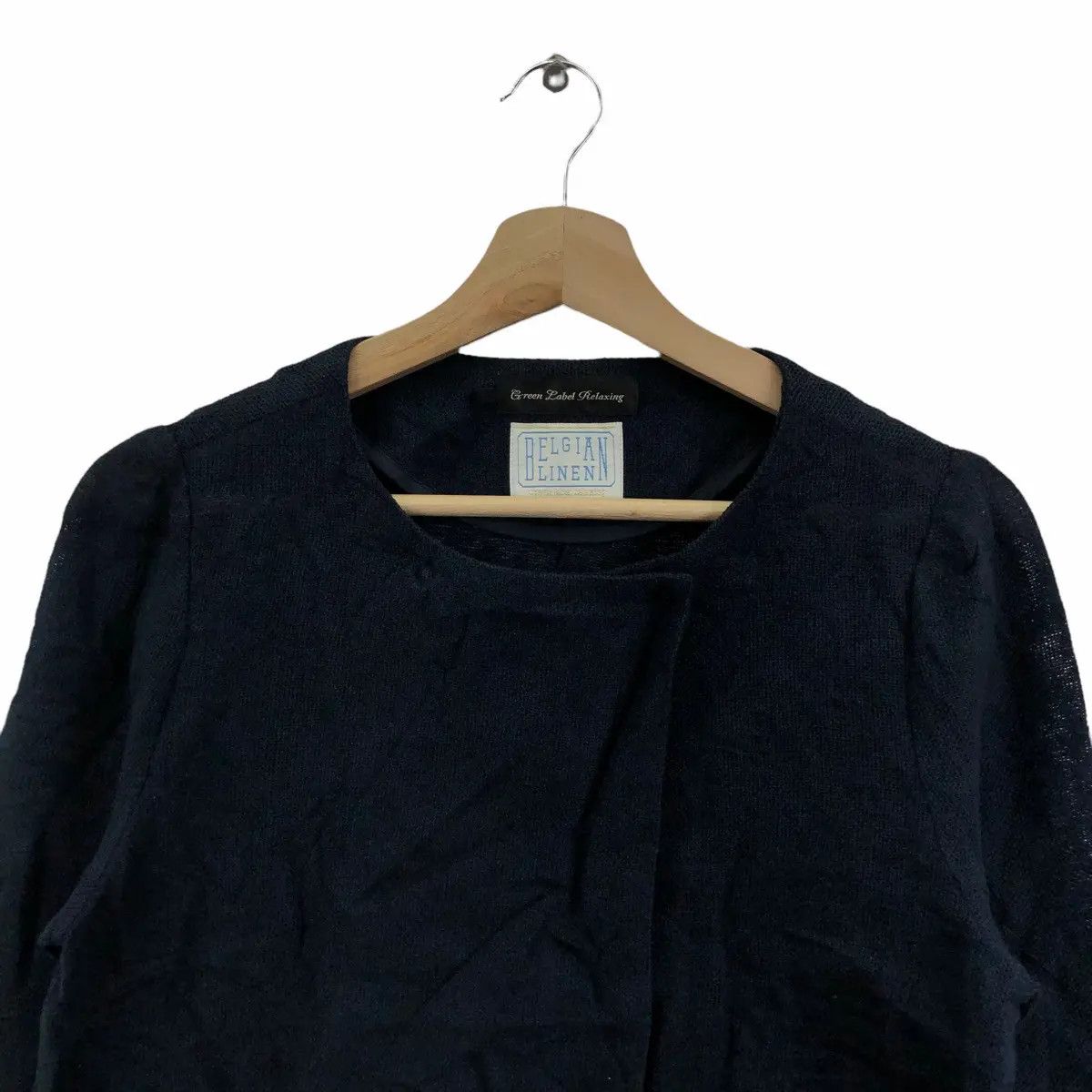 United Arrows Vtg 90’ UNITED ARROWS BELGIAN Linen Blouse Jacket Green Size S / US 4 / IT 40 - 3 Thumbnail