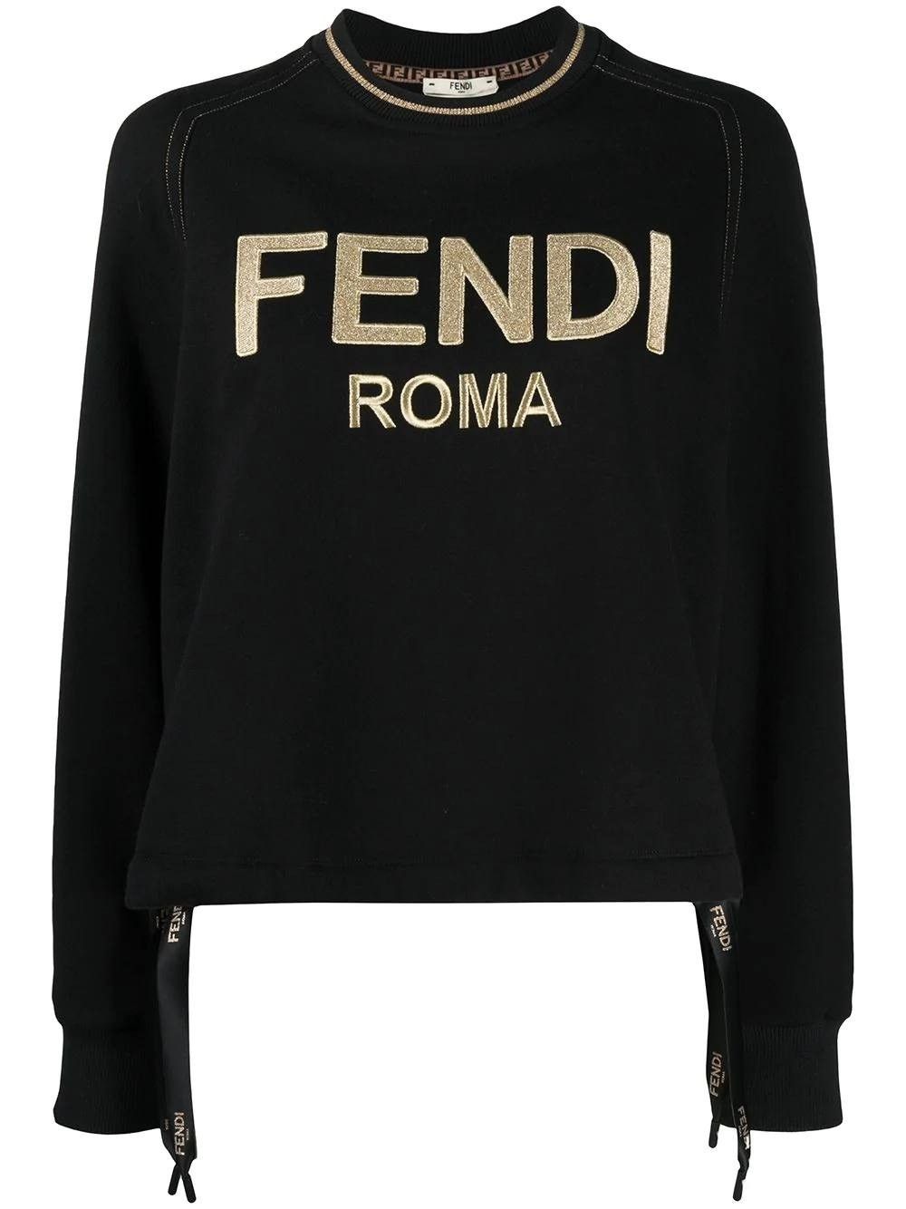 image of Fendi Roma Logo Sweater Black Sz. S, Women's (Size Small)