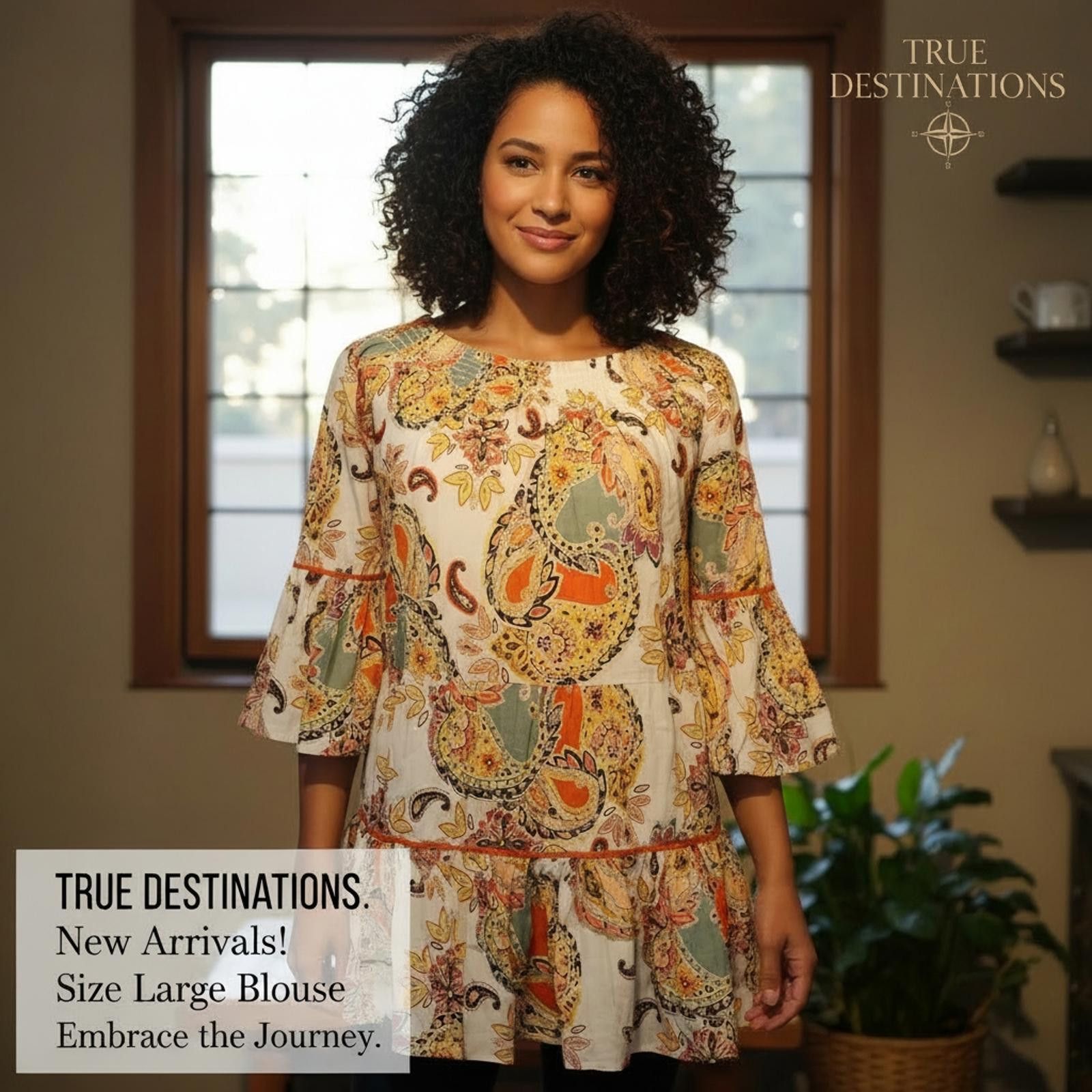 Other True Destinations Paisley Print Large Blouse Size L / US 10 / IT 46 - 1 Thumbnail