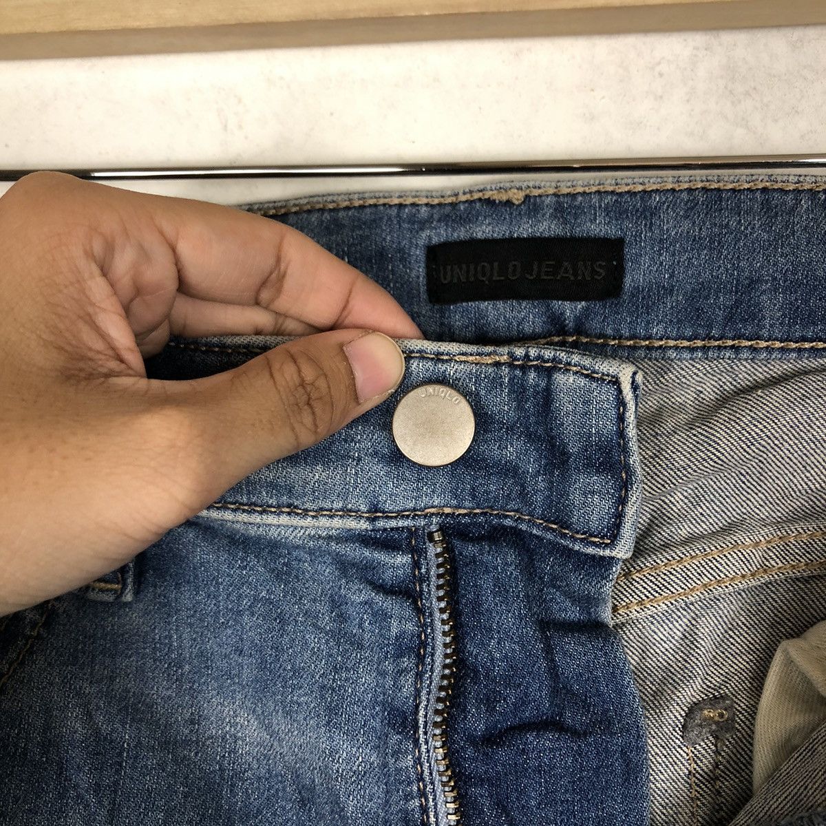 Japanese Brand 🔥PUNK DESIGN DISTRESSED DENIM UNIQLO JEANS JAPAN MADE Size US 28 / EU 44 - 12 Thumbnail