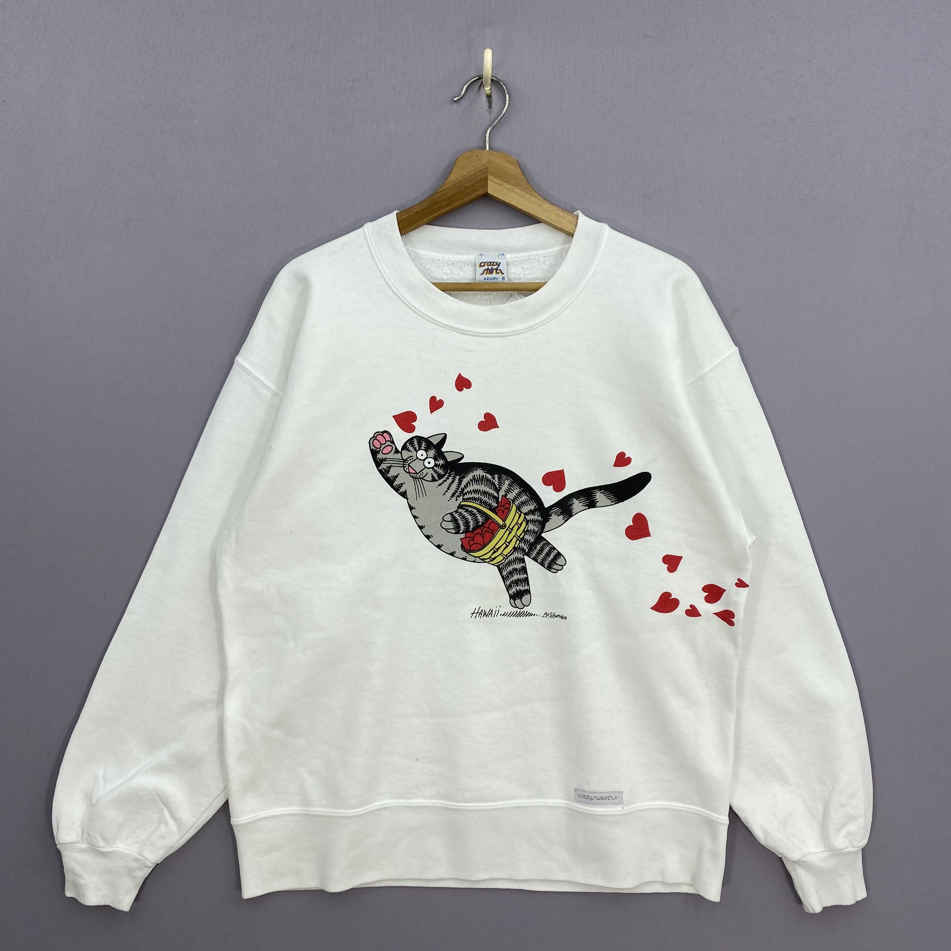 Vintage Vintage 90s Crazy Shirt B Kliban Cat Valentine Sweater Size US M / EU 48-50 / 2 - 2 Thumbnail