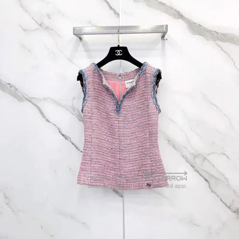 Chanel Chanel Pink Cotton Blend Women’s Top . Size M / US 6-8 / IT 42-44 - 1 Thumbnail