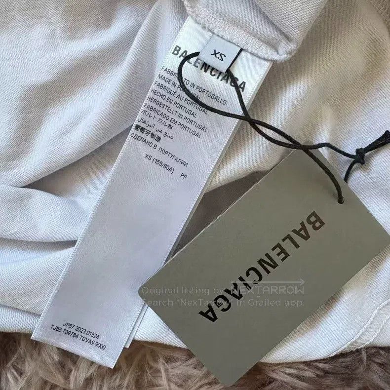 Balenciaga Balenciaga White distressed short-sleeve with front and ba Size US XS / EU 42 / 0 - 4 Thumbnail