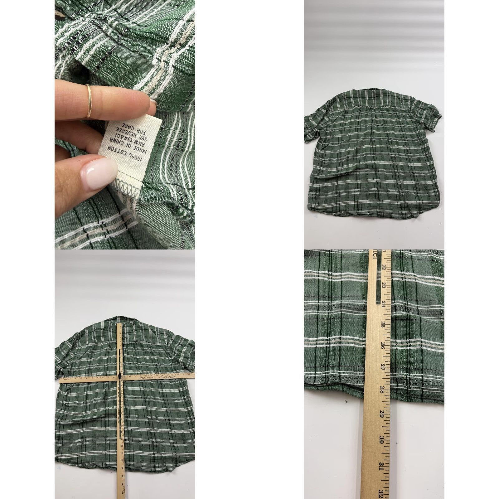Scully Scully Shirt Mens Extra Large Green Plaid Short Sleeve Button Up Western Casual Size US XL / EU 56 / 4 - 8 Thumbnail