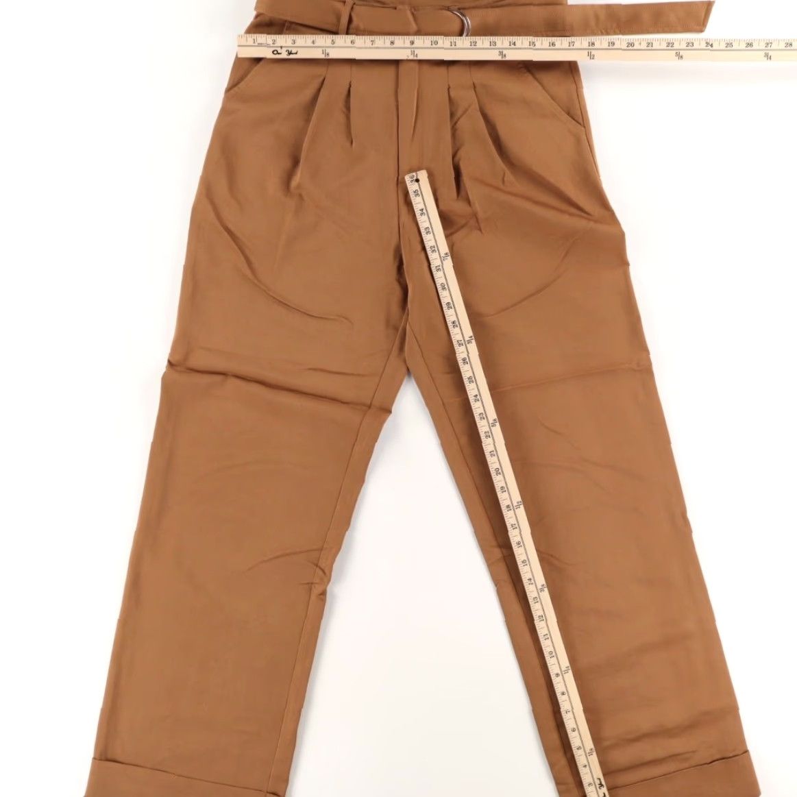 AVEC LES FILLES Avec Les Filles Belted Cuffed Tencel Microfiber Chino Amber Women's 10 Pants Size 32" / US 10 / IT 46 - 3 Thumbnail