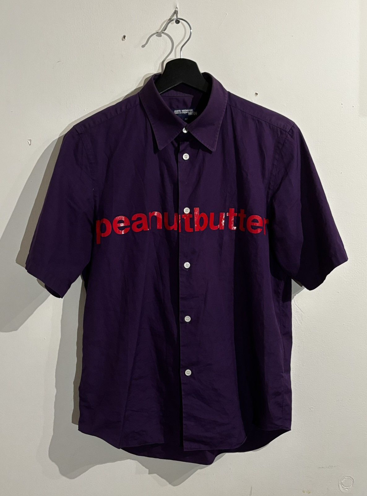 image of Comme Des Garcons x Junya Watanabe Ss02 Junya Watanabe Peanut Butter Button Up Shirt in Purple (Siz
