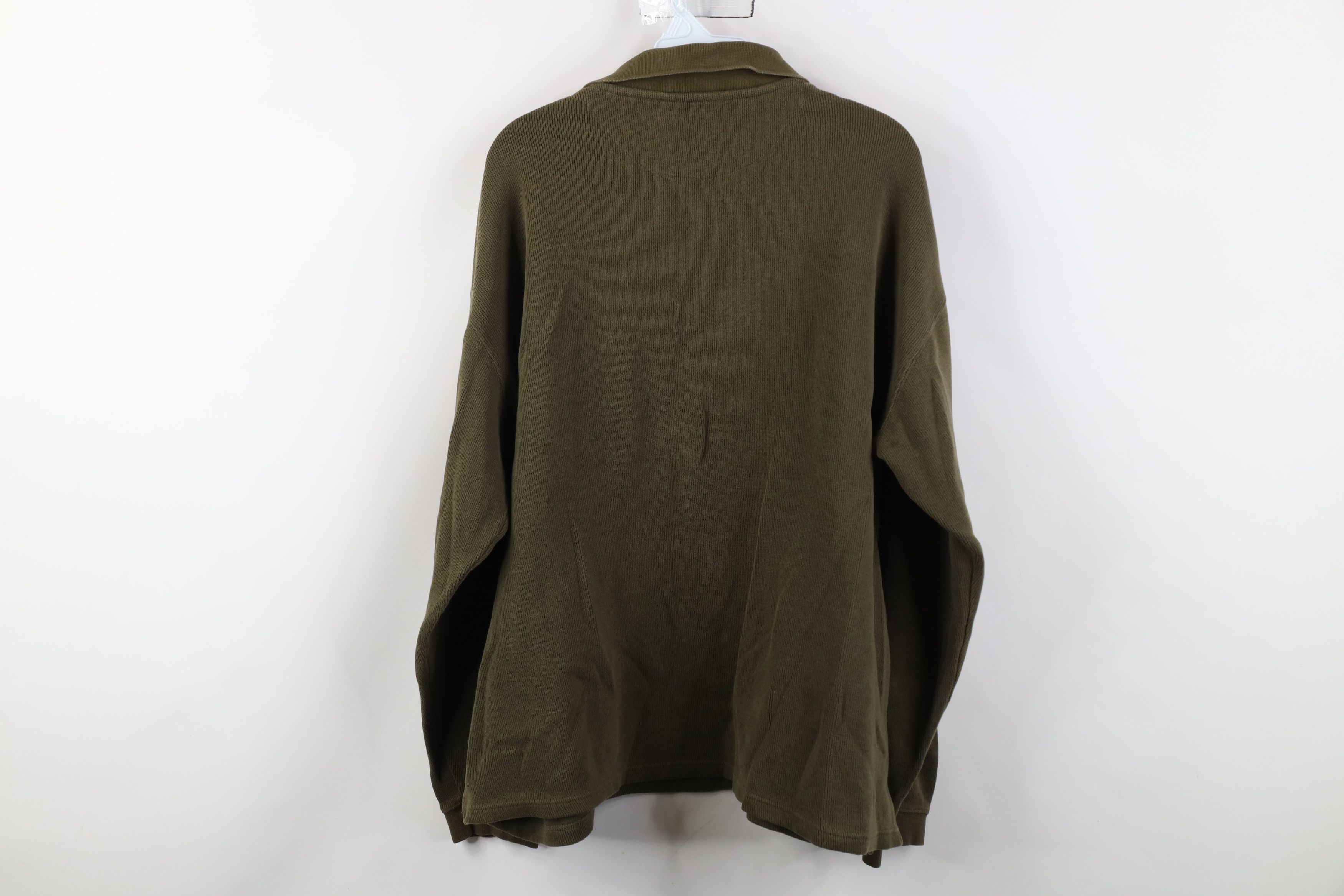 Vintage Vintage 90s Streetwear Heavy Ribbed Knit Long Sleeve Polo Size US XXL / EU 58 / 5 - 12 Thumbnail