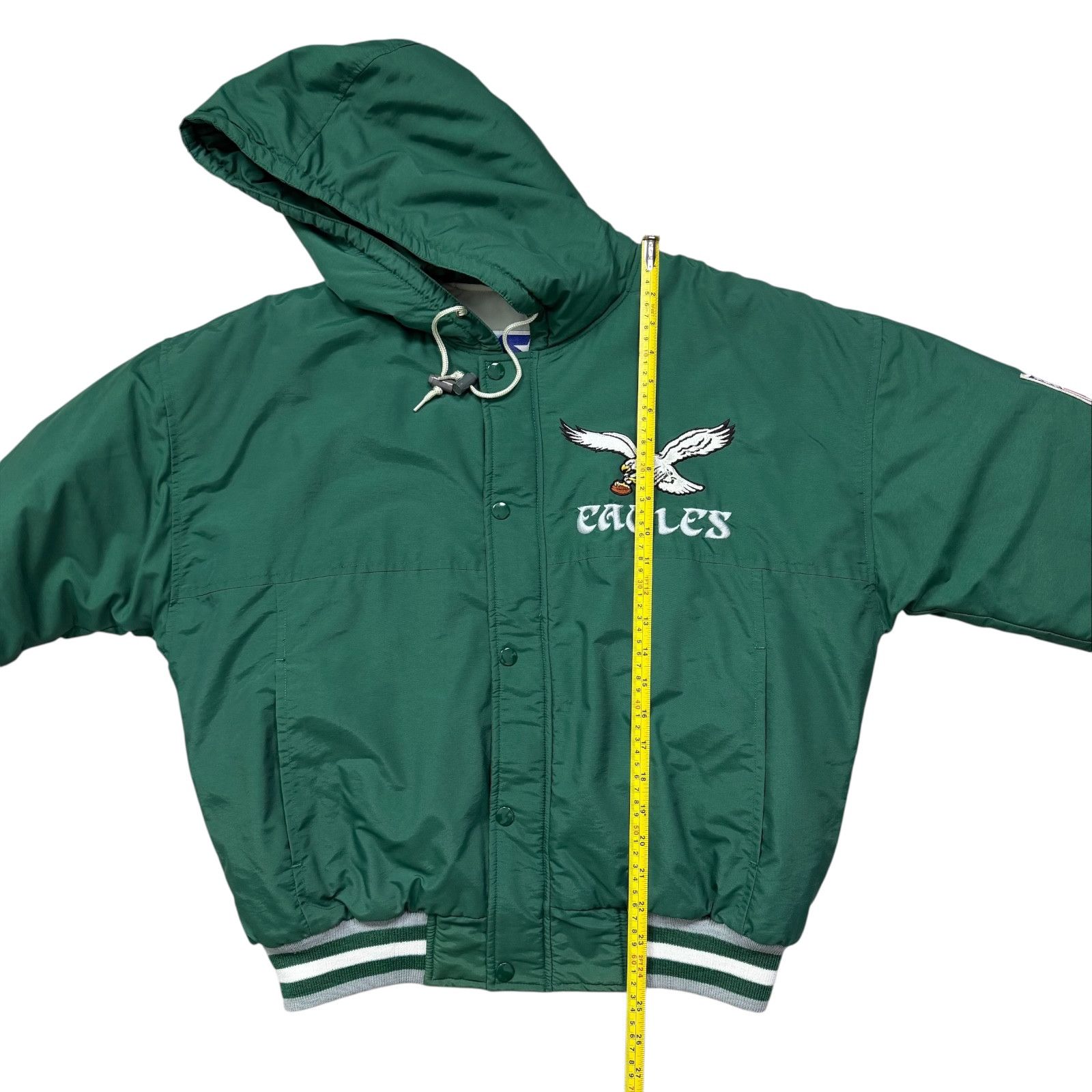 NFL VTG 90s PHILADELPHIA EAGLES STARTER HOODED PUFFER JACKET Size US M / EU 48-50 / 2 - 10 Thumbnail