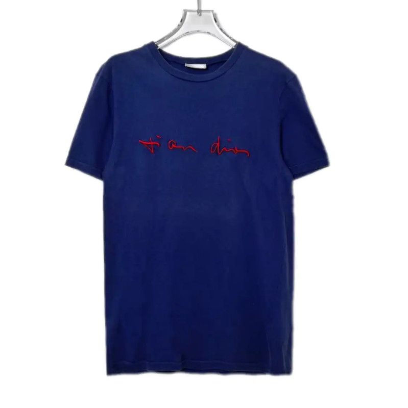 Dior Dior Blue Cotton Blend Women's T-Shirt 0089 Size XS / US 0-2 / IT 36-38 - 1 Thumbnail
