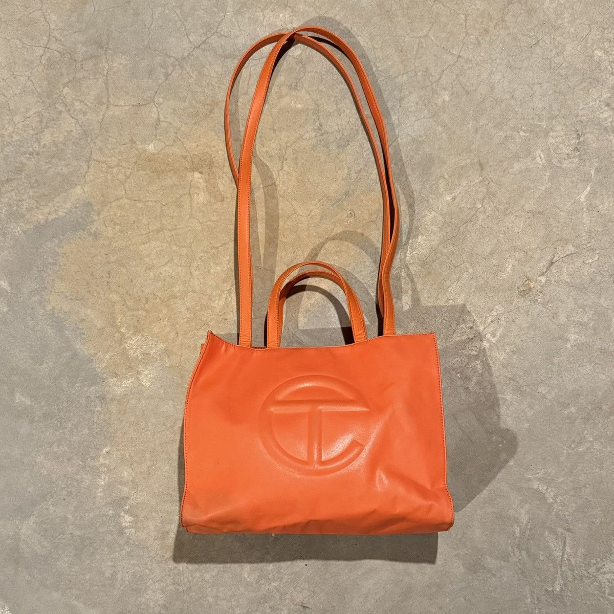 Telfar Telfar Shopping Tote Bag Orange Vegan Leather Medium Size ONE SIZE - 4 Thumbnail