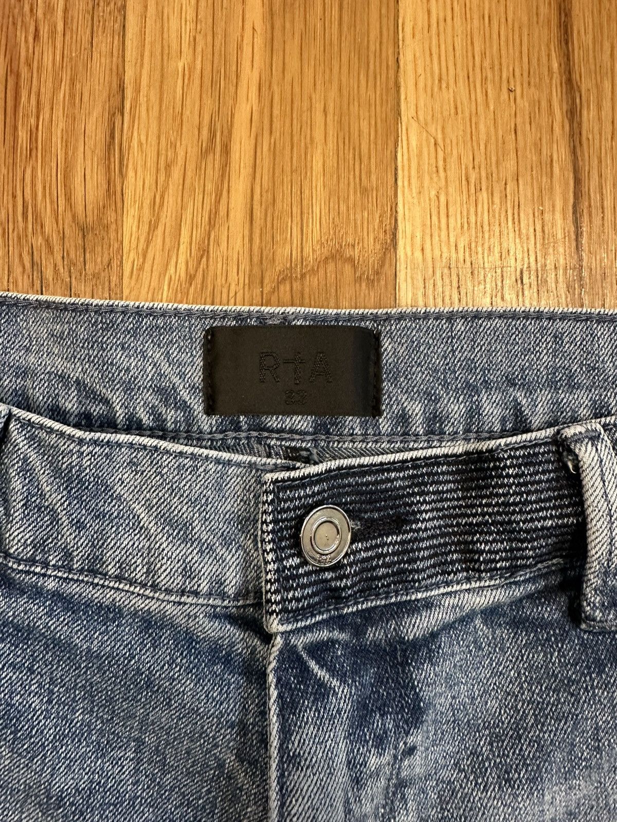 Ksubi RTA Small Spell Distressed Blue Denim Jeans Size 33 Size US 33 - 3 Thumbnail