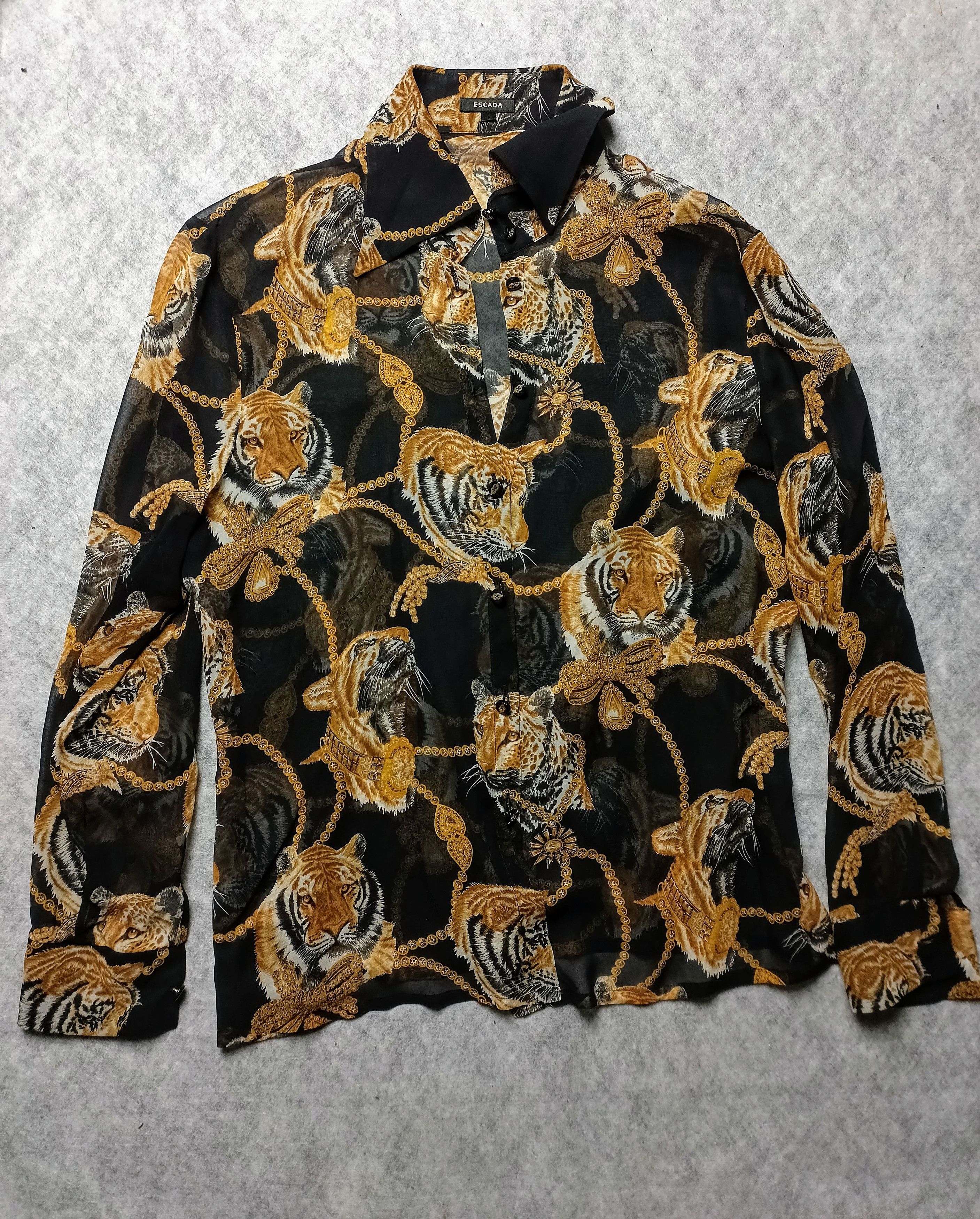 Escada ESCADA Silk Blend Blouse Shirt Tiger Print EU 40 Size M / US 6-8 / IT 42-44 - 5 Thumbnail