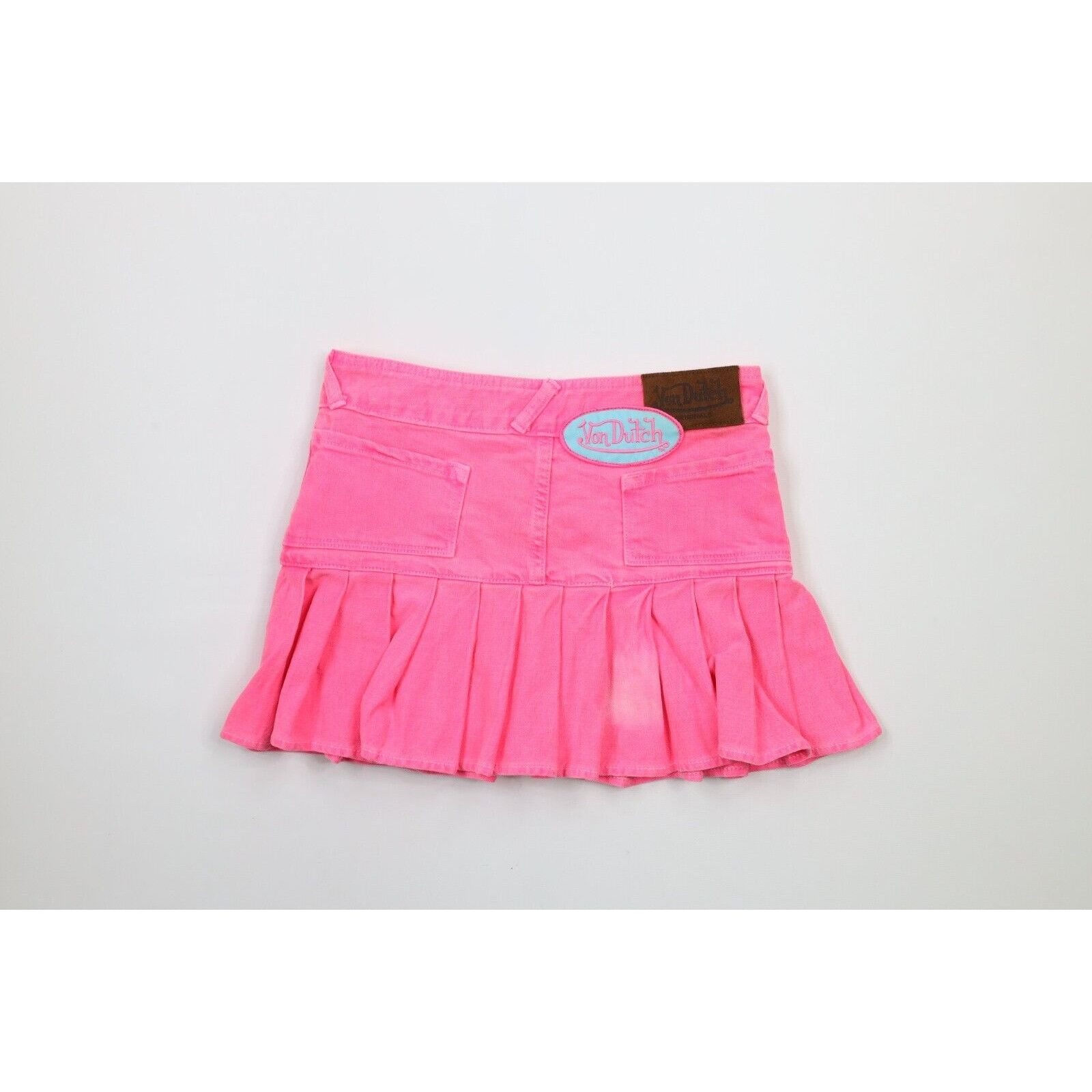 Vintage × Von Dutch Vintage Y2K Von Dutch Distressed Barbie Denim Jean Skirt Size 26" / US 2 / IT 38 - 5 Thumbnail