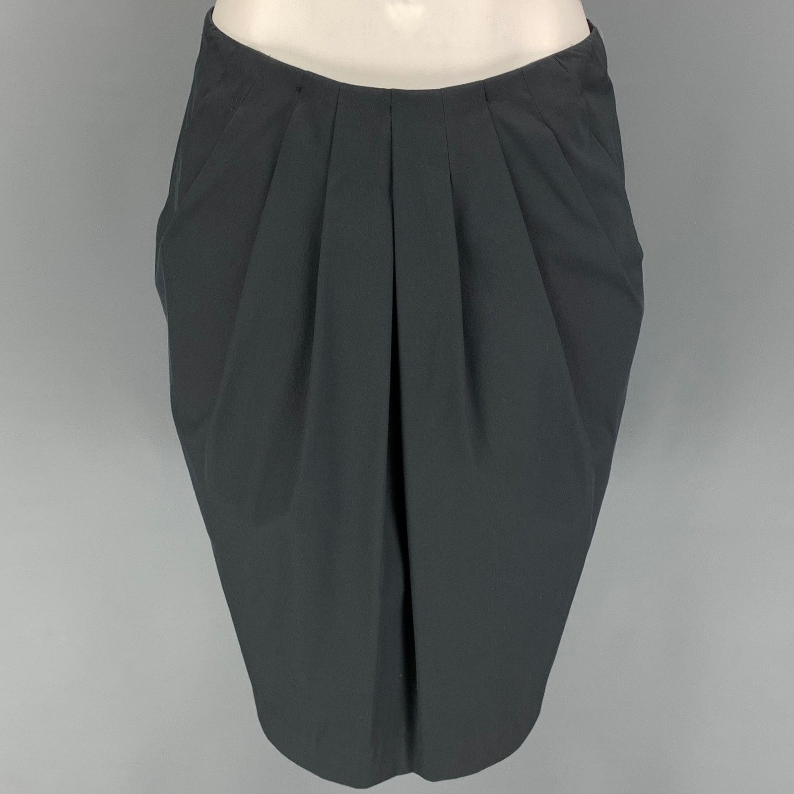 Etro ETRO Size 8 Slate Cotton Blend Pleated Skirt Size 30" / US 8 / IT 44 - 1 Thumbnail
