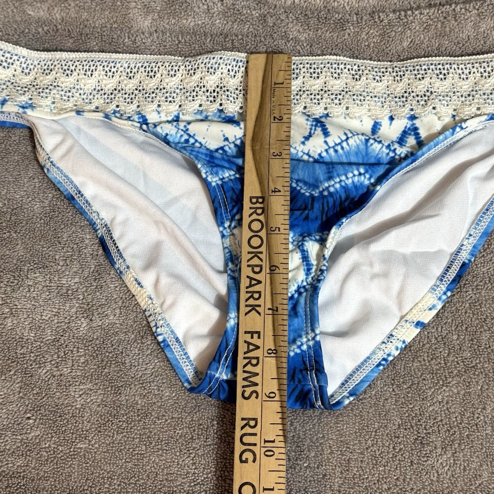 Vintage Eco Swim Bikini Bottom Women Sz 10 Boho Lace Tie Dye Beachwear Ethereal Romantic Swimsuit Bottoms Womens Size 32" / US 10 / IT 46 - 5 Thumbnail