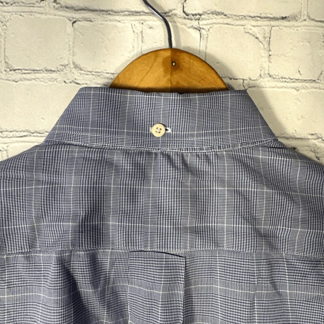 Canali Canali Shirt Mens Large Button Down Plaid Made in Italy Blue L Dress Shirt Mens Size US L / EU 52-54 / 3 - 3 Thumbnail