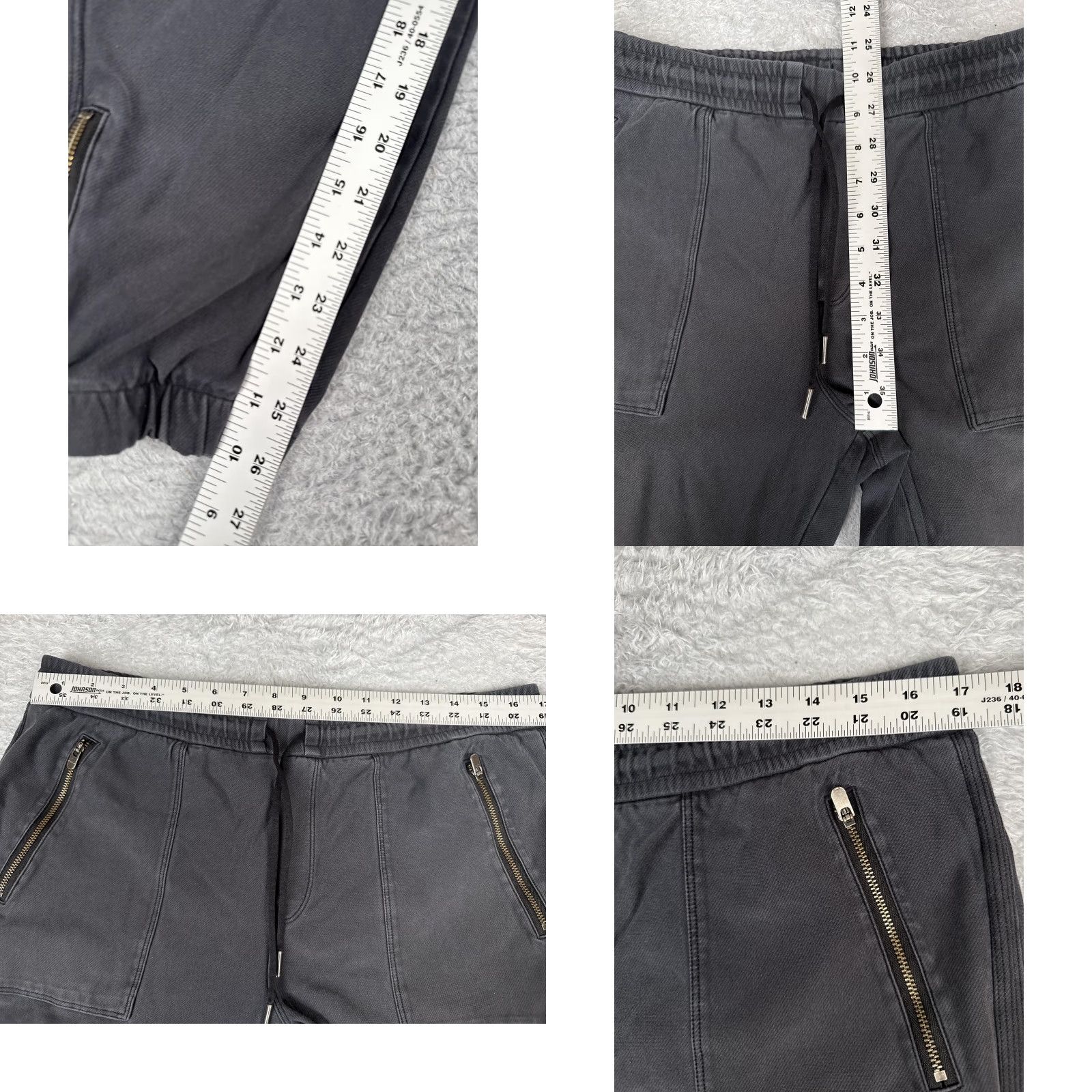 Athleta Athleta Womens Jogger Pants 12 Gray Elastic Waist Ankle Zippers Pockets Twill Cotton Spandex Size 34" / US 12 / IT 48 - 8 Thumbnail